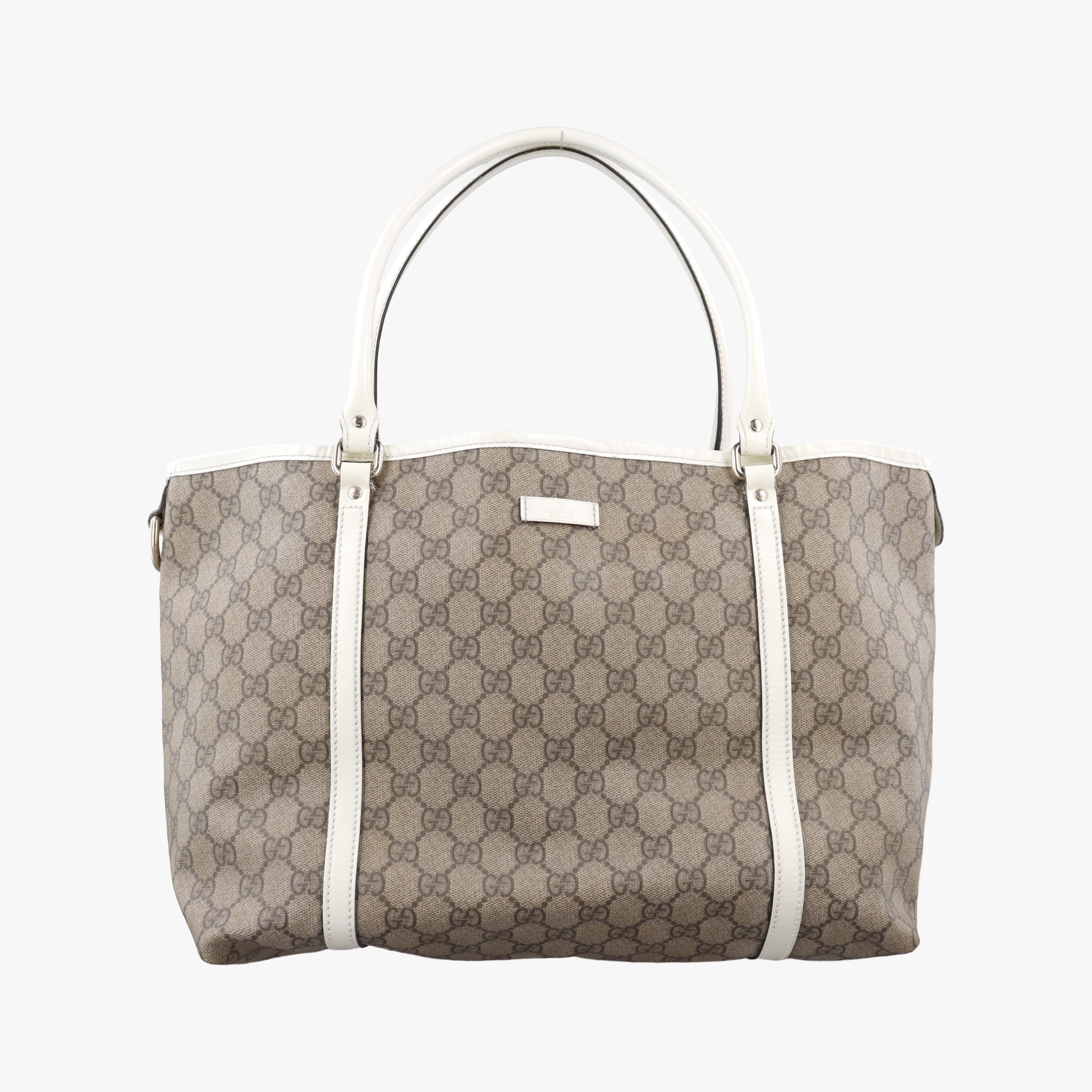 GG Supreme GG Plus heart flower beige×white PVC coated canvas×Leather 197953 C2795417GGスプリーム GGプラス ハート フラワー ベージュ×ホワイト PVCコーティングキャンバス×レザー 197953 C2795417