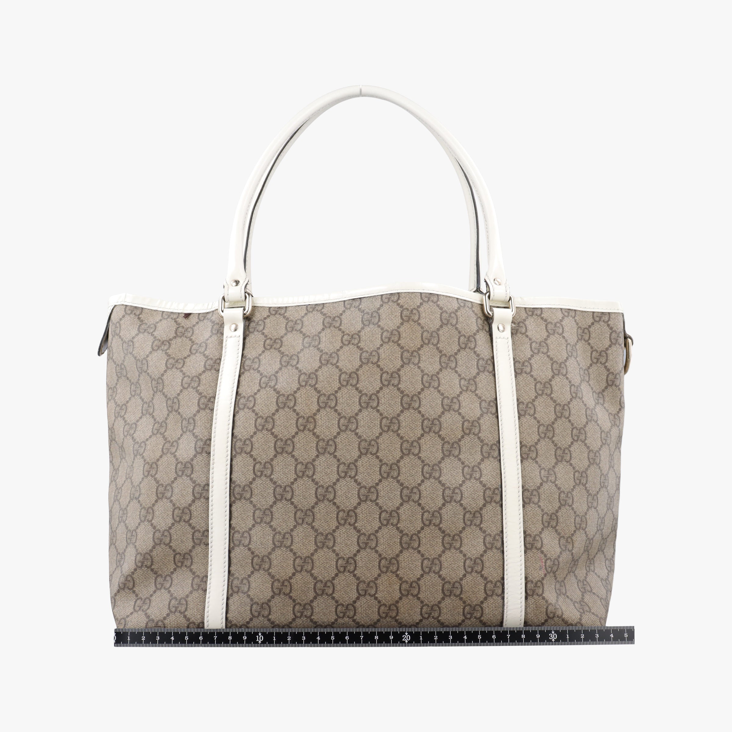 GG Supreme GG Plus heart flower beige×white PVC coated canvas×Leather 197953 C2795417GGスプリーム GGプラス ハート フラワー ベージュ×ホワイト PVCコーティングキャンバス×レザー 197953 C2795417