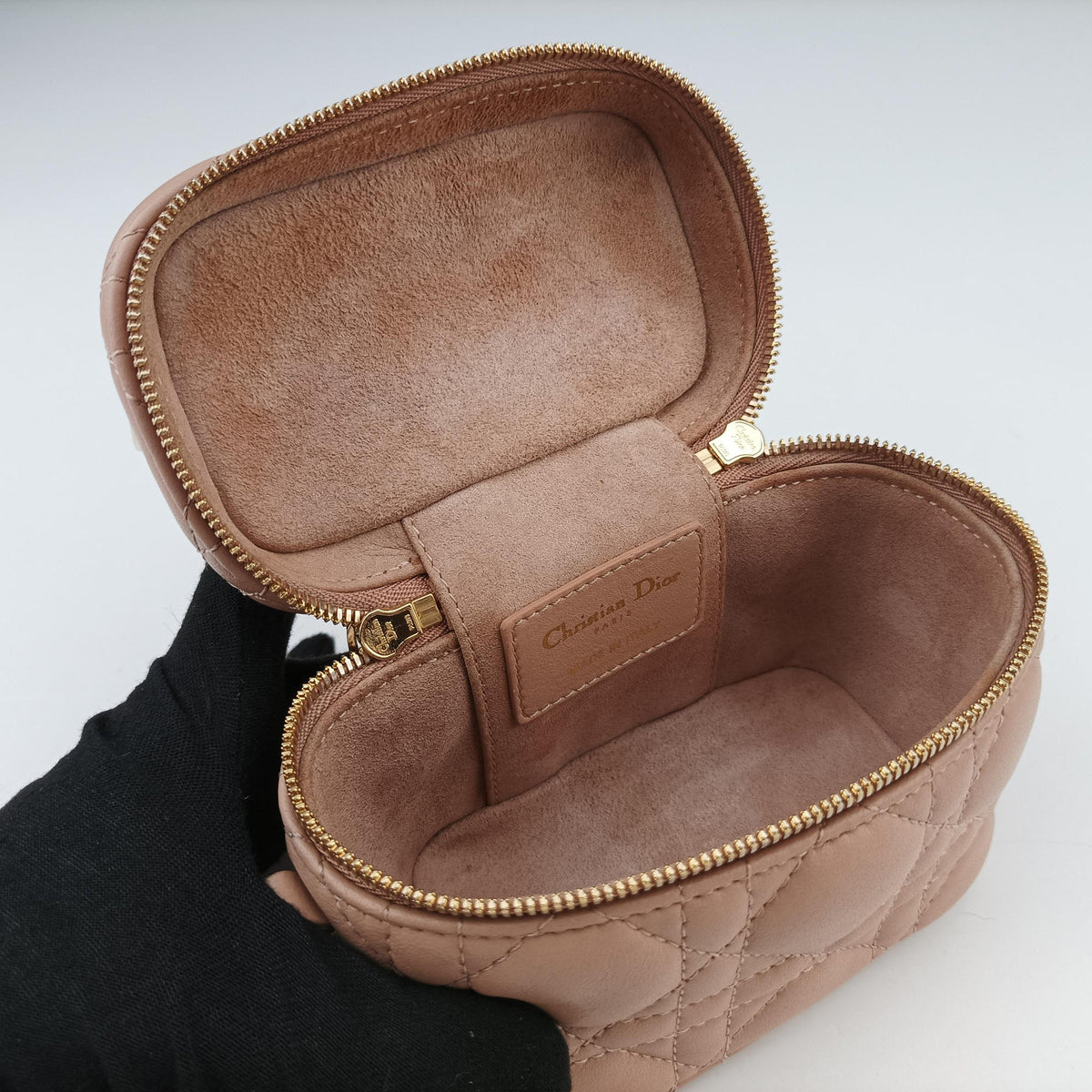 Lady Dior micro vanity Pink lambskin Lot number unknownレディディオール マイクロ ヴァニティ ピンク ラムスキン 製番不明