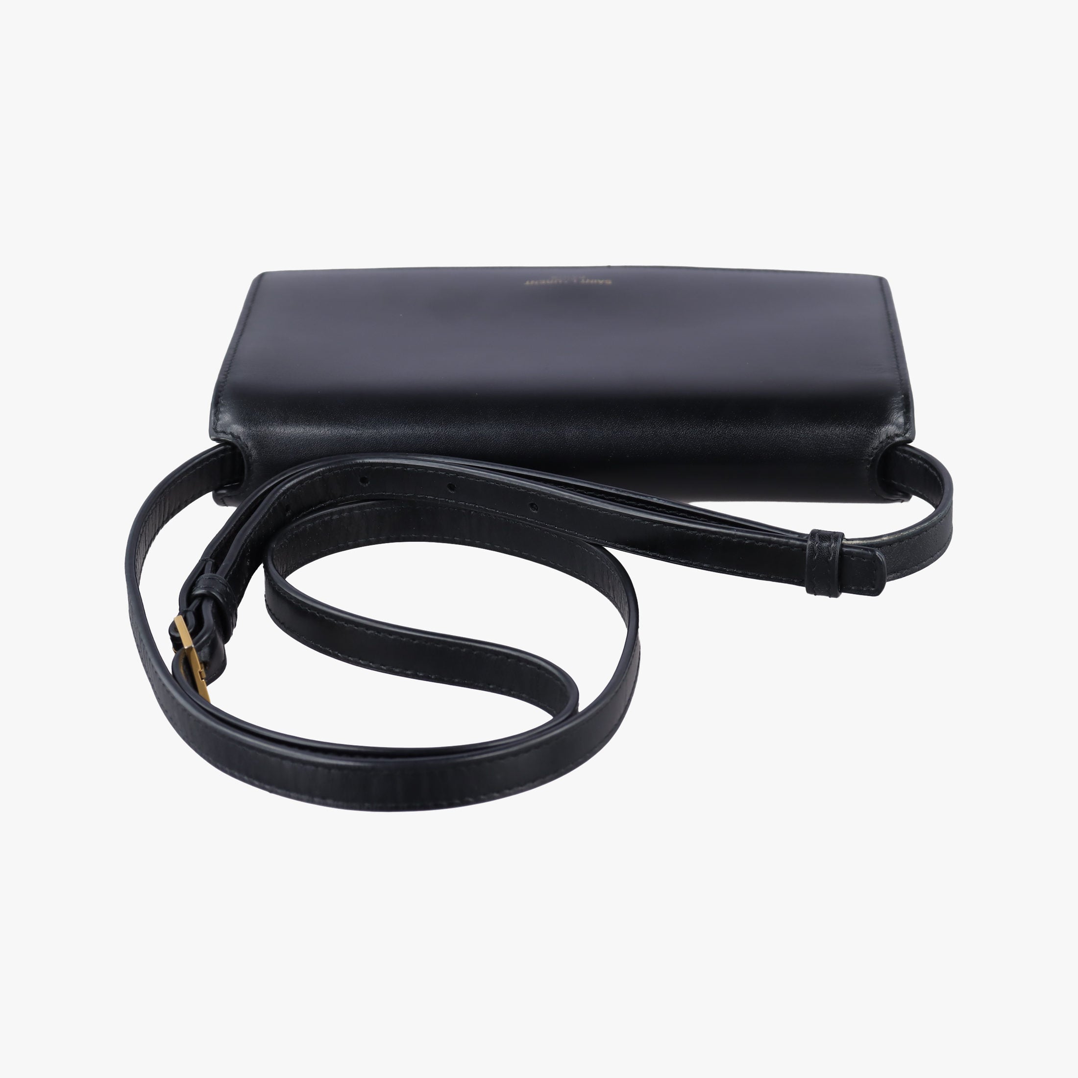 Pre-owned Yves Saint Laurent classic simple logo Black Leather 769162 shoulderbag | stylenewstar