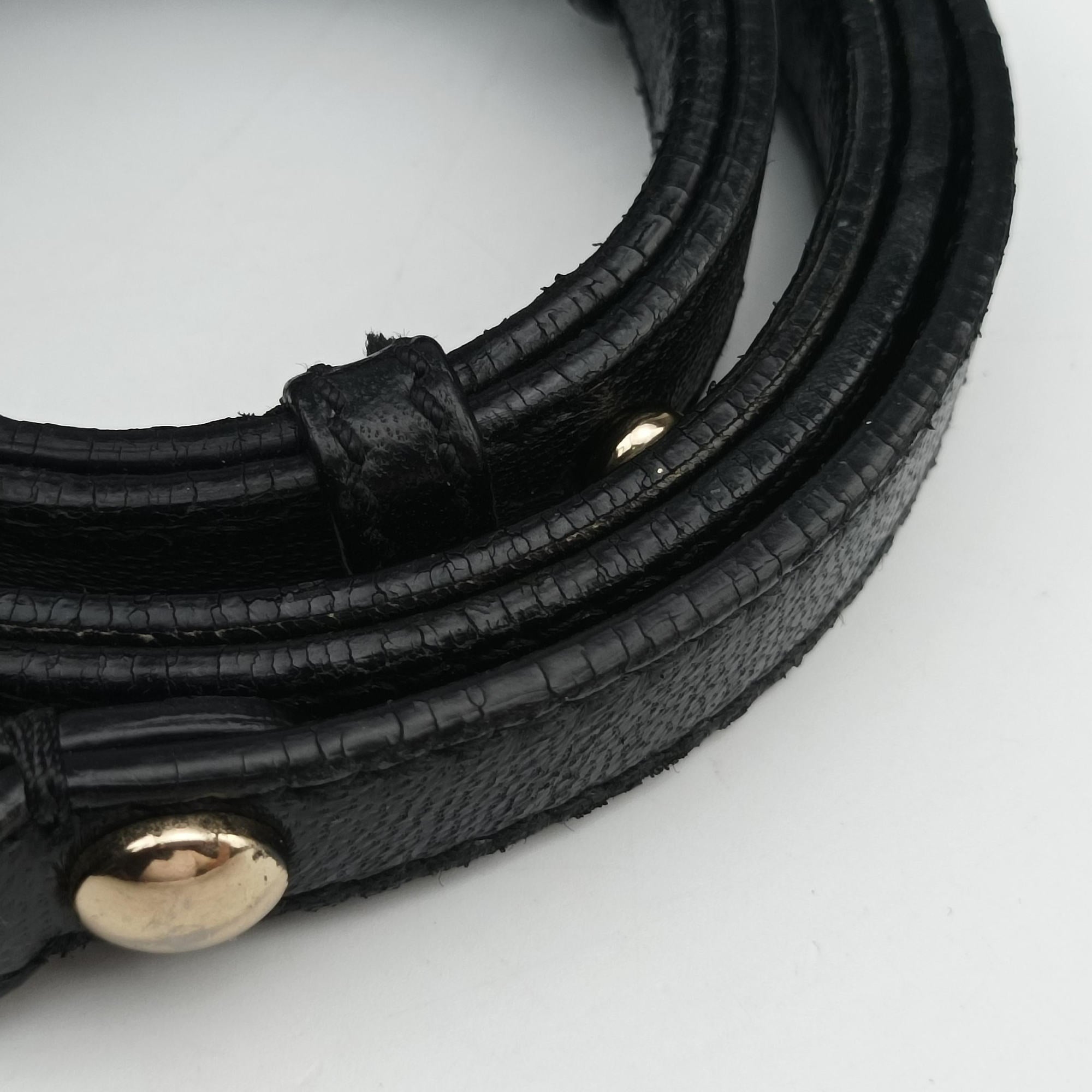 Secondhand VERSACE Embossed Leather Talia Vanitas Black Leather shoulderbag | stylenewstar