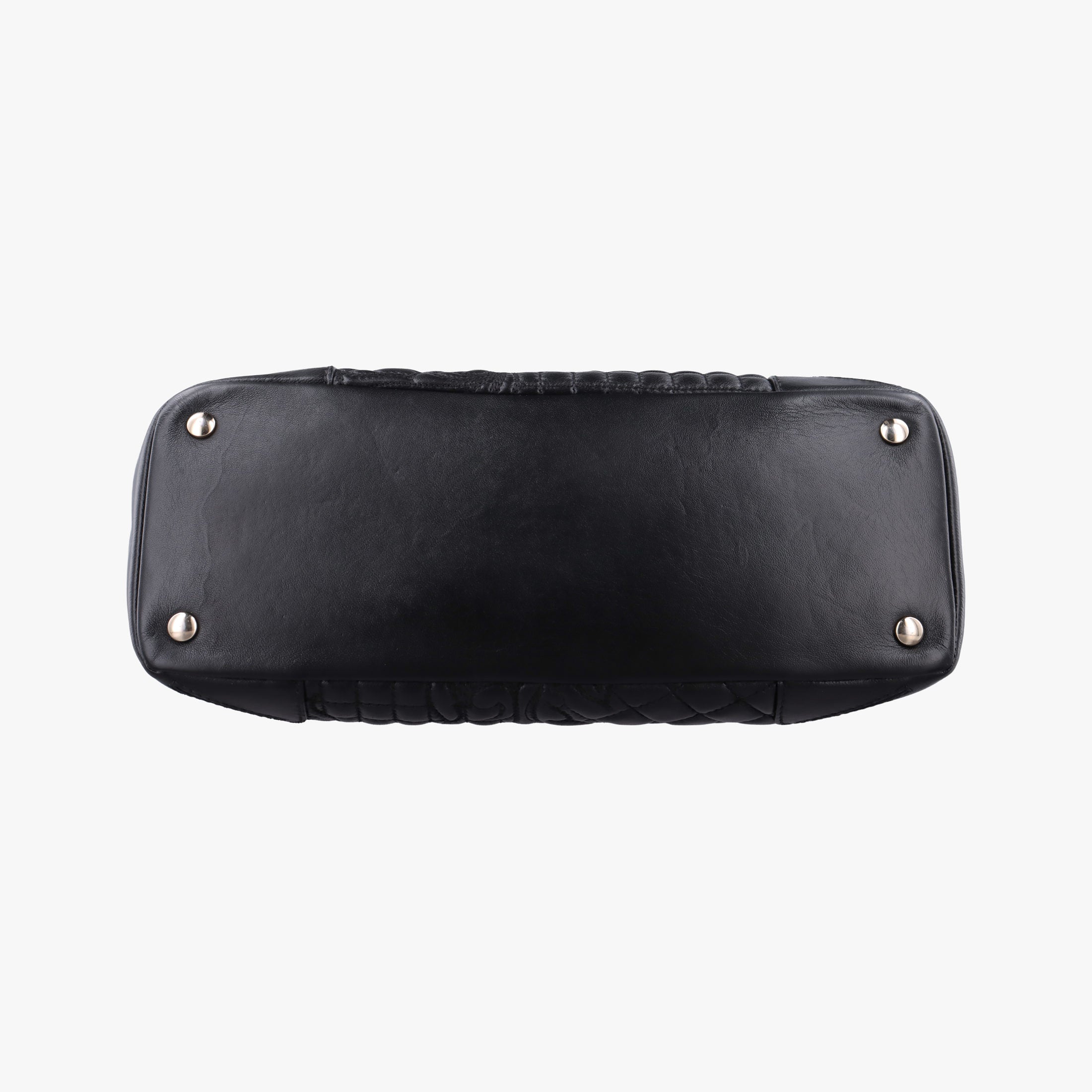 Secondhand VERSACE Embossed Leather Talia Vanitas Black Leather shoulderbag | stylenewstar