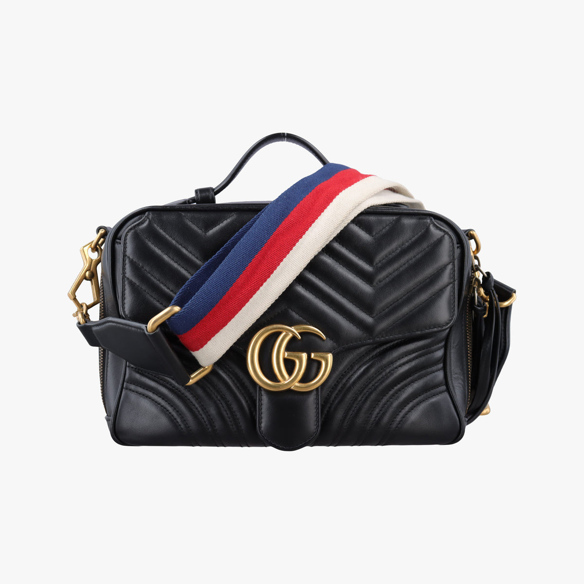 GG Marmont Black Leather 498100 D023207592GGマーモント ブラック レザー 498100 D023207592