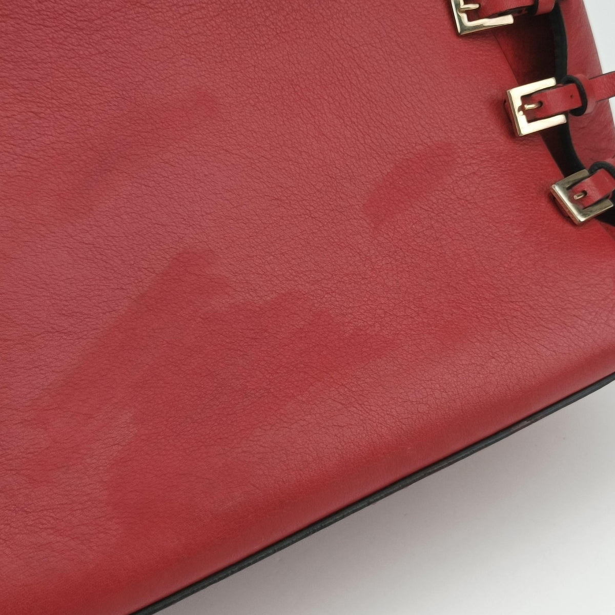 Pre-owned Valentino Buckle Strappy Satchel Red Leather shoulderbag | stylenewstar