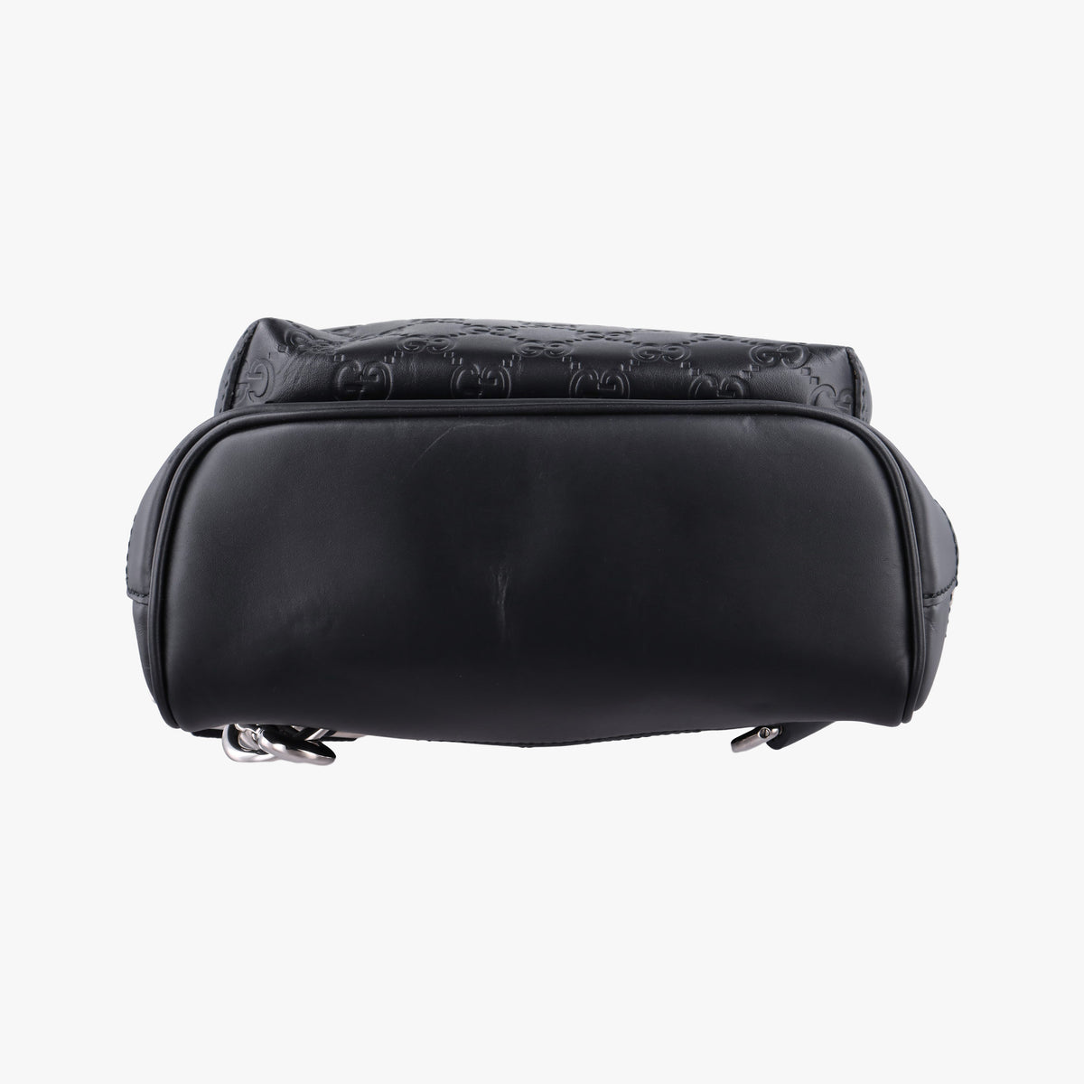 Pre-owned Gucci Stripe Line Black Leather 450970 bum bag/waist bag | stylenewstar