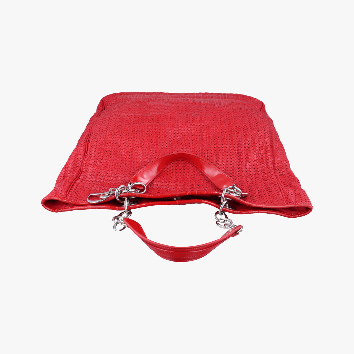 Soft Lady Dior INTRECCIATO Tote Red lambskin 01-RU-0058ソフト レディディオール イントレチャート トート レッド ラムスキン 01-RU-0058