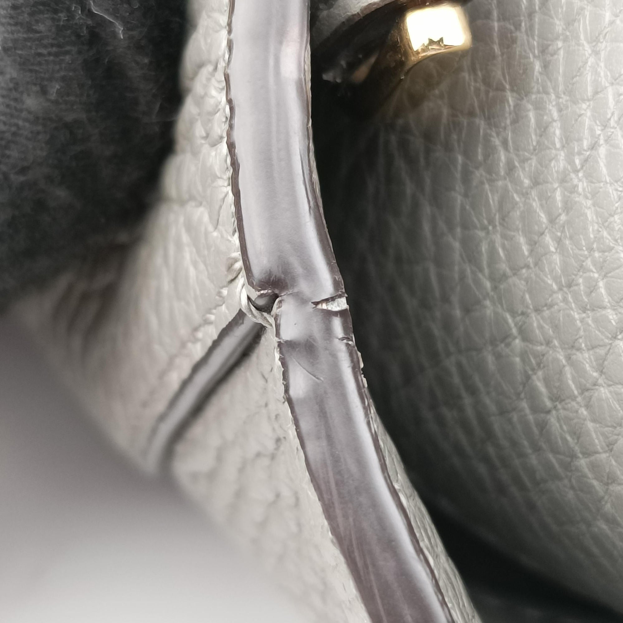 Pre-owned Fendi FF Logo Gloria Grey Leather 8BH367 shoulderbag | stylenewstar