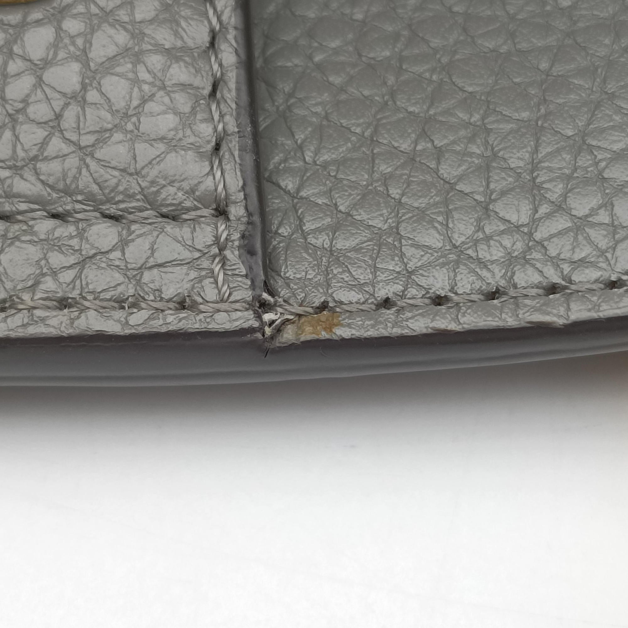 Pre-owned Fendi FF Logo Gloria Grey Leather 8BH367 shoulderbag | stylenewstar