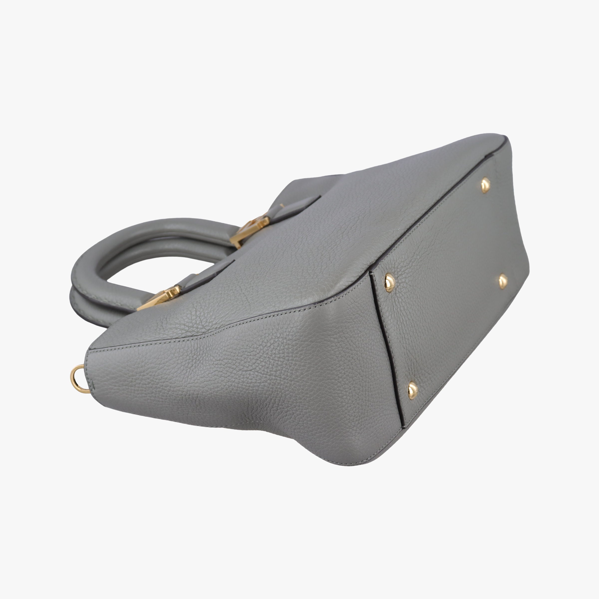 Pre-owned Fendi FF Logo Gloria Grey Leather 8BH367 shoulderbag | stylenewstar
