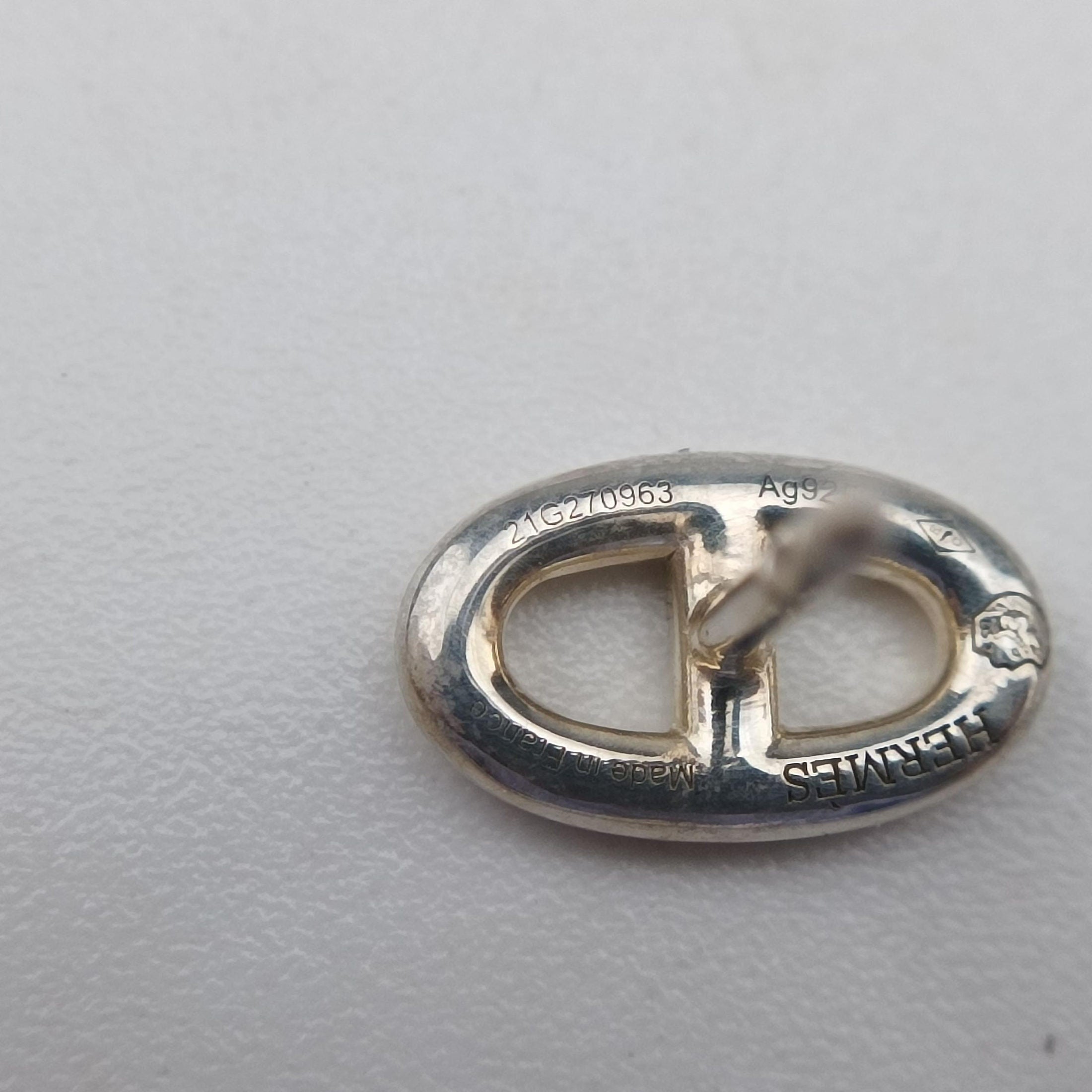 Pre-owned Hermes Chaine d'Ancre Farandole TPM Silver Ag925 earring | stylenewstar