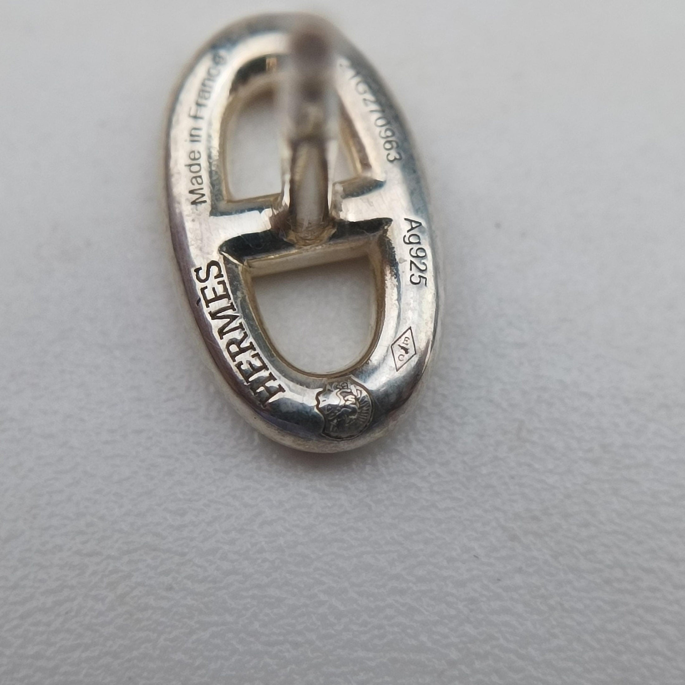 Pre-owned Hermes Chaine d'Ancre Farandole TPM Silver Ag925 earring | stylenewstar