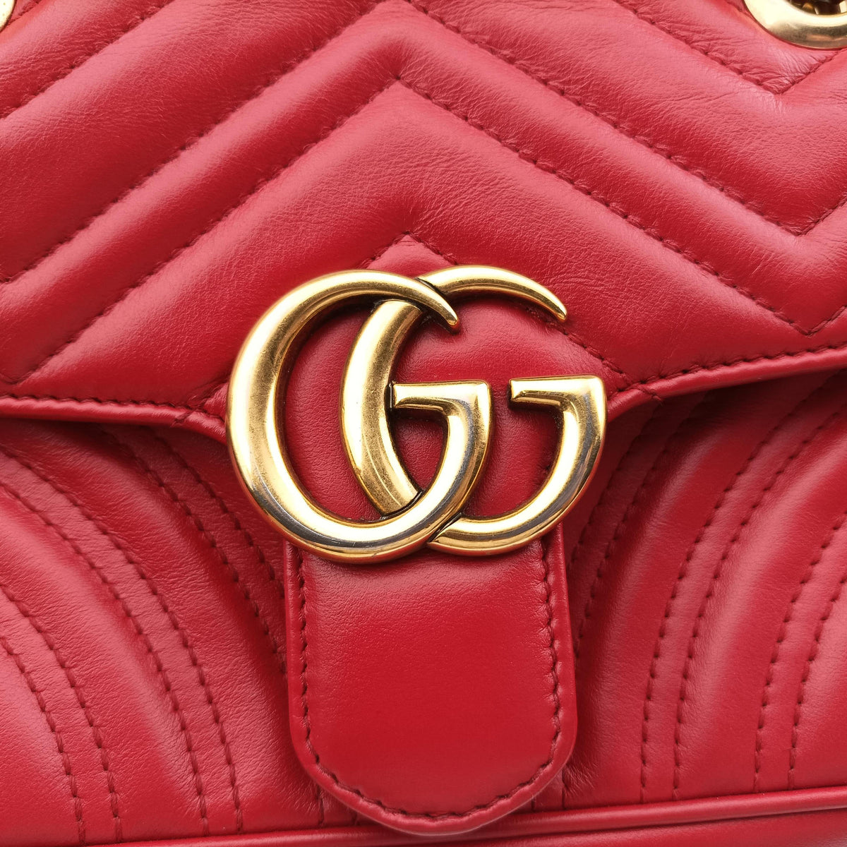 GG Marmont Red Leather 446744 F031913403GGマーモント レッド レザー 446744 F031913403
