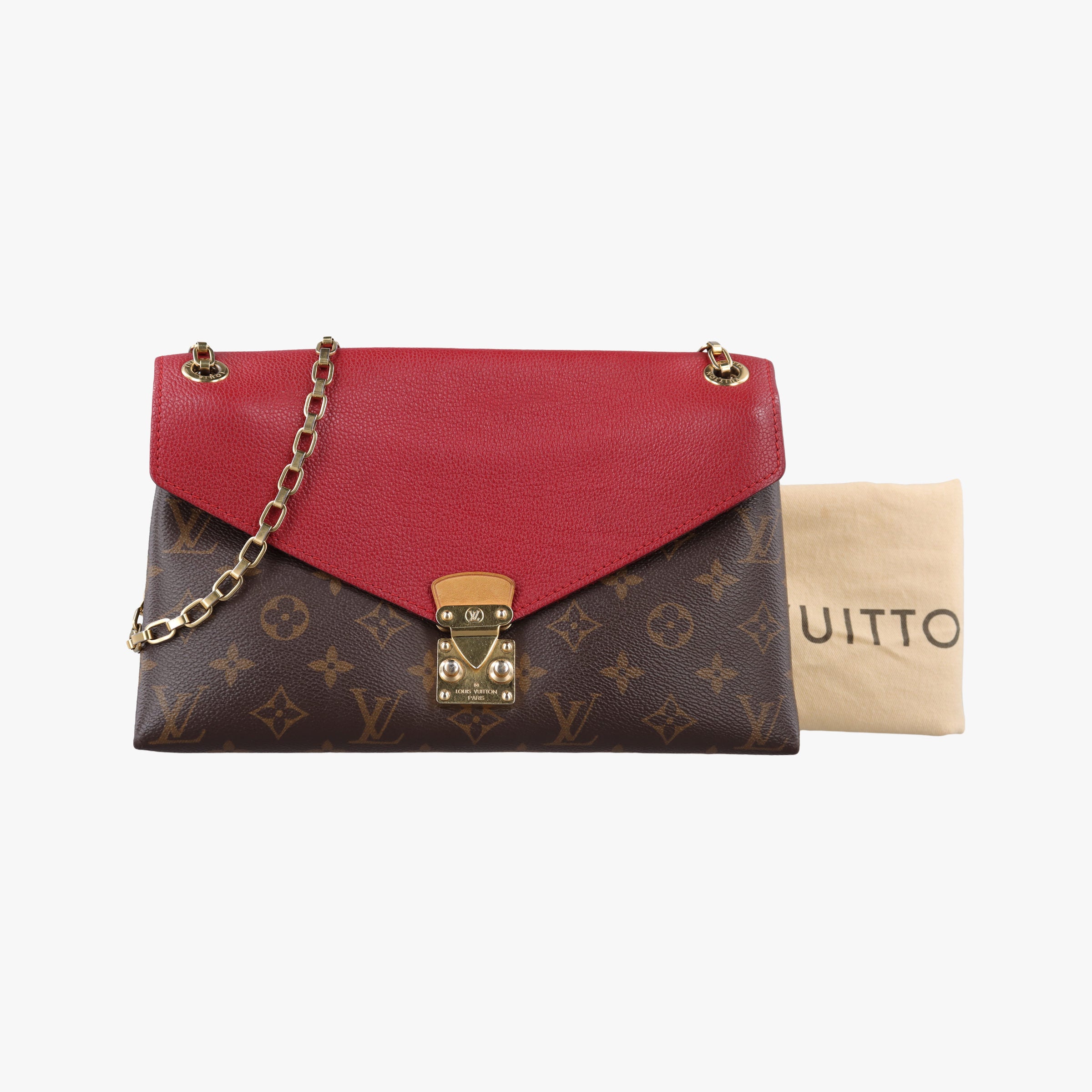 PALLAS Chain Brown×CERISE Monogram Canvas×calf leather M41201 CA4196 IC Chipパラス チェーン モノグラム/ブラウン×スリーズ モノグラムキャンバス×カーフレザー M41201 CA4196 ICチップ