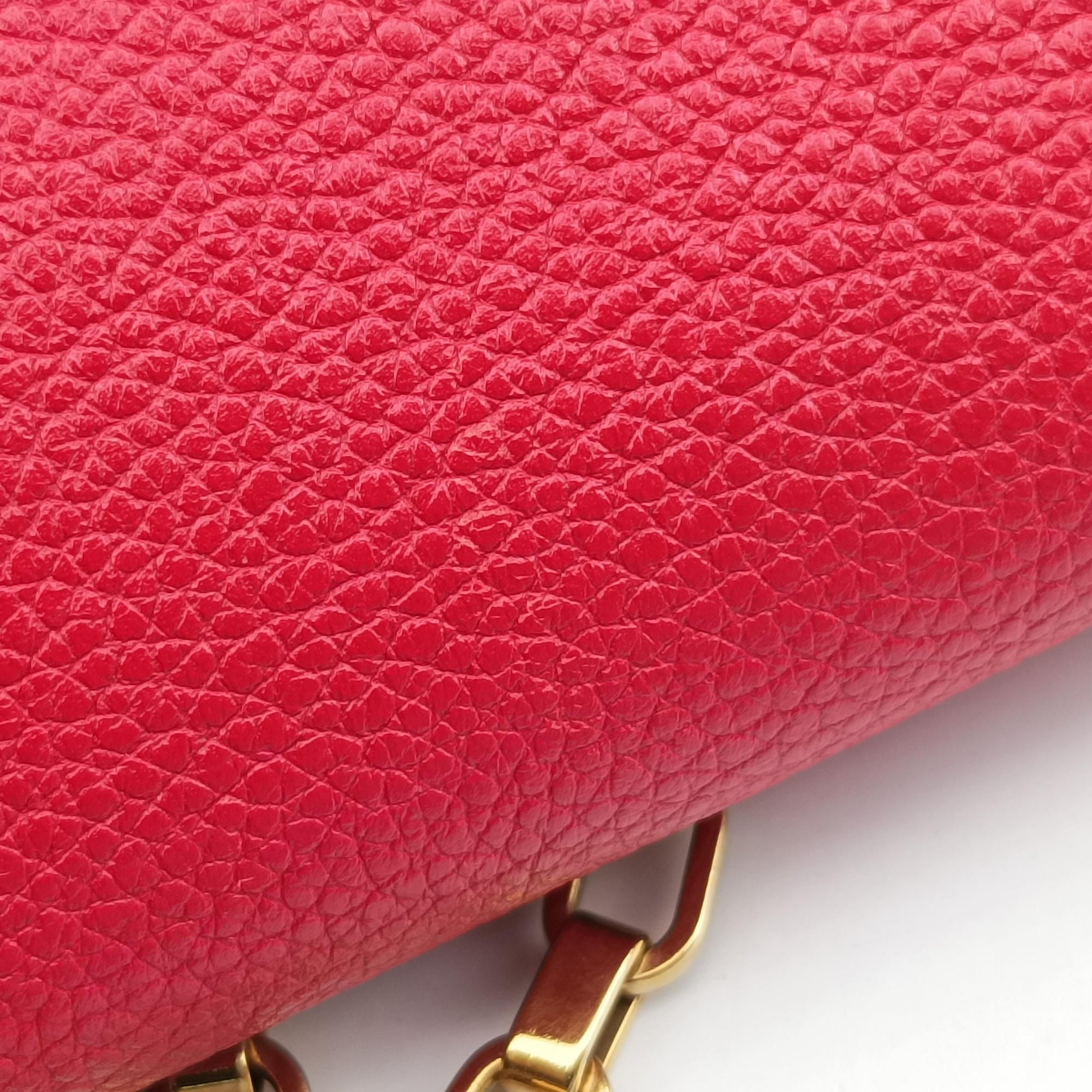 Pre-owned Louis Vuitton PALLAS Chain Brown×CERISE Monogram Canvas×calf leather M41201 shoulderbag | stylenewstar