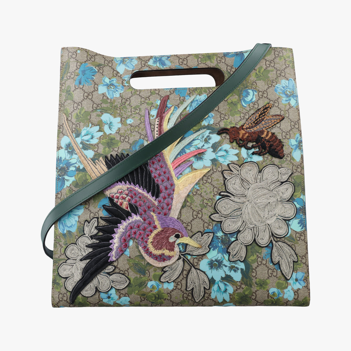 Pre-owned Gucci GG Supreme Linea C Blooms GucciGhost Beige×Multicolour PVC coated canvas 414476 shoulderbag | stylenewstar