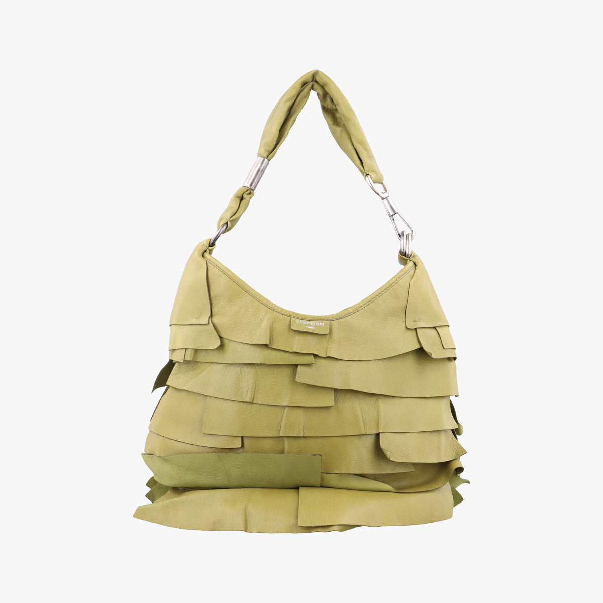 Pre-owned Yves Saint Laurent Mombasa Green Leather 122245 shoulderbag | stylenewstar