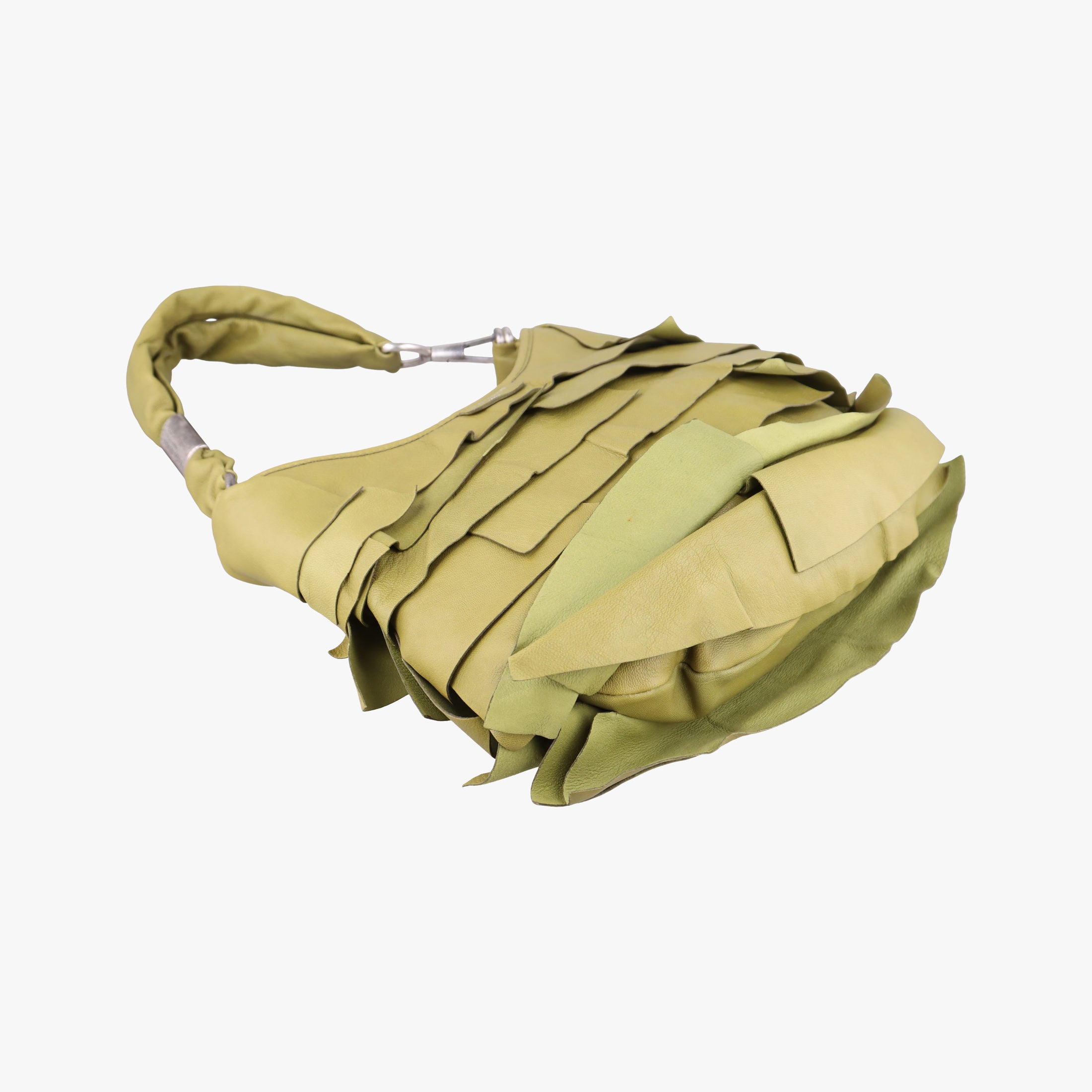 Pre-owned Yves Saint Laurent Mombasa Green Leather 122245 shoulderbag | stylenewstar