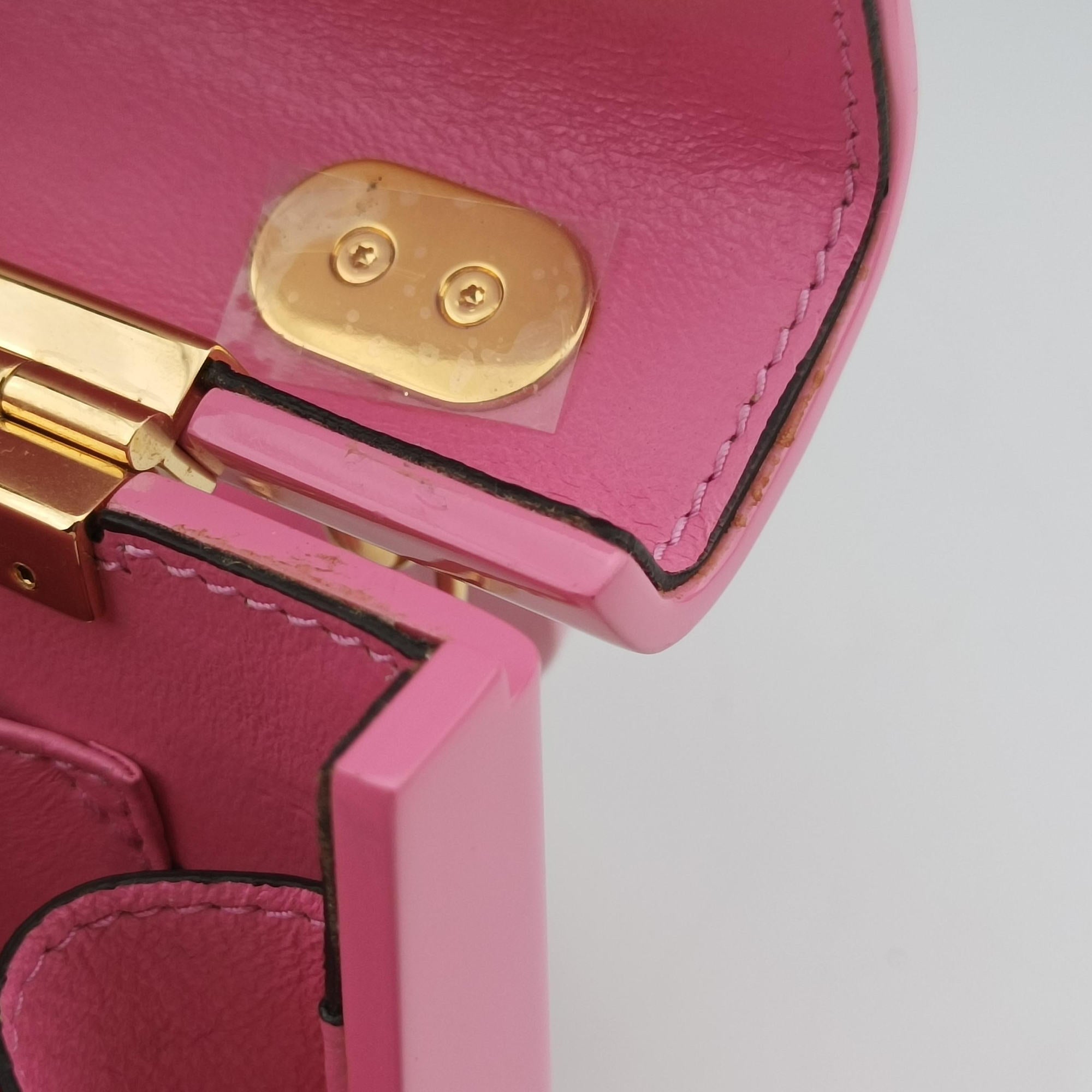 Pre-owned Gucci Sylvie 1969 Acrylic Mini Hand Pink Acrylic 589482 shoulderbag | stylenewstar