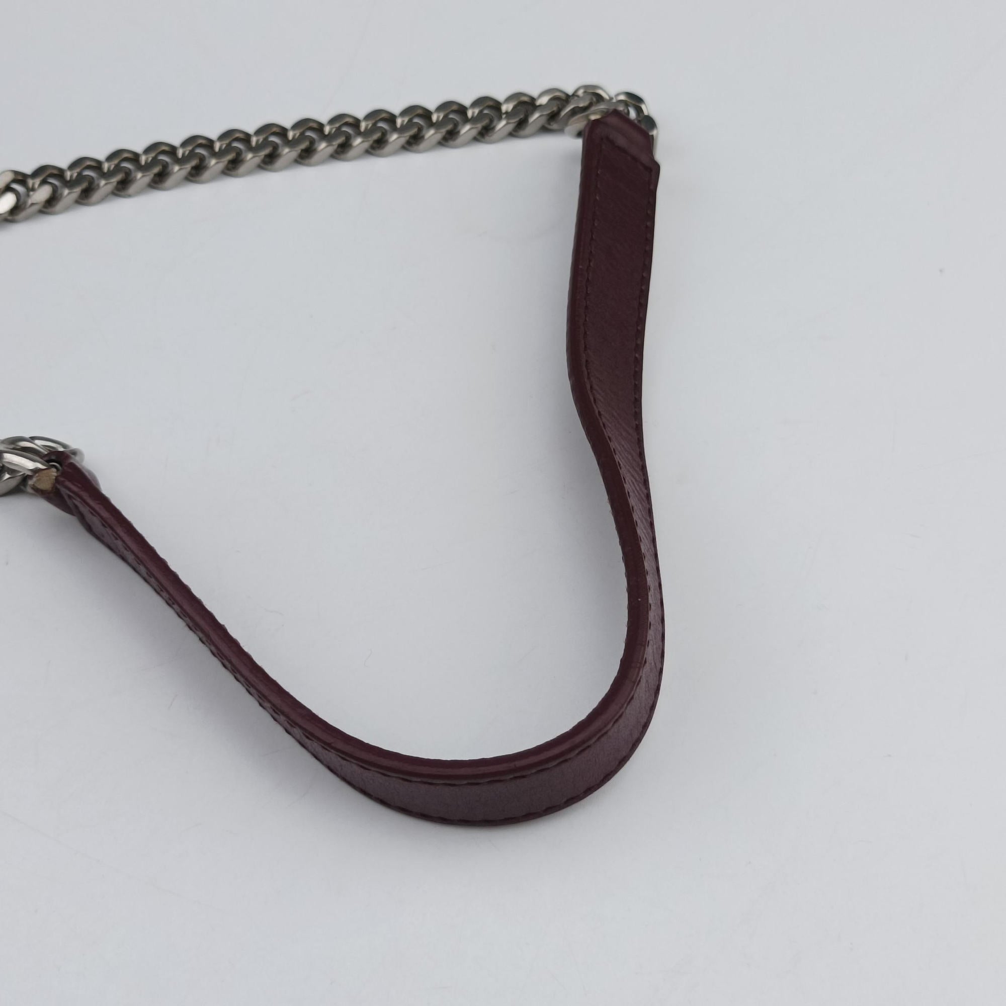 Pre-owned Yves Saint Laurent LOULOU bowling Burgundy Leather 454317 shoulderbag | stylenewstar