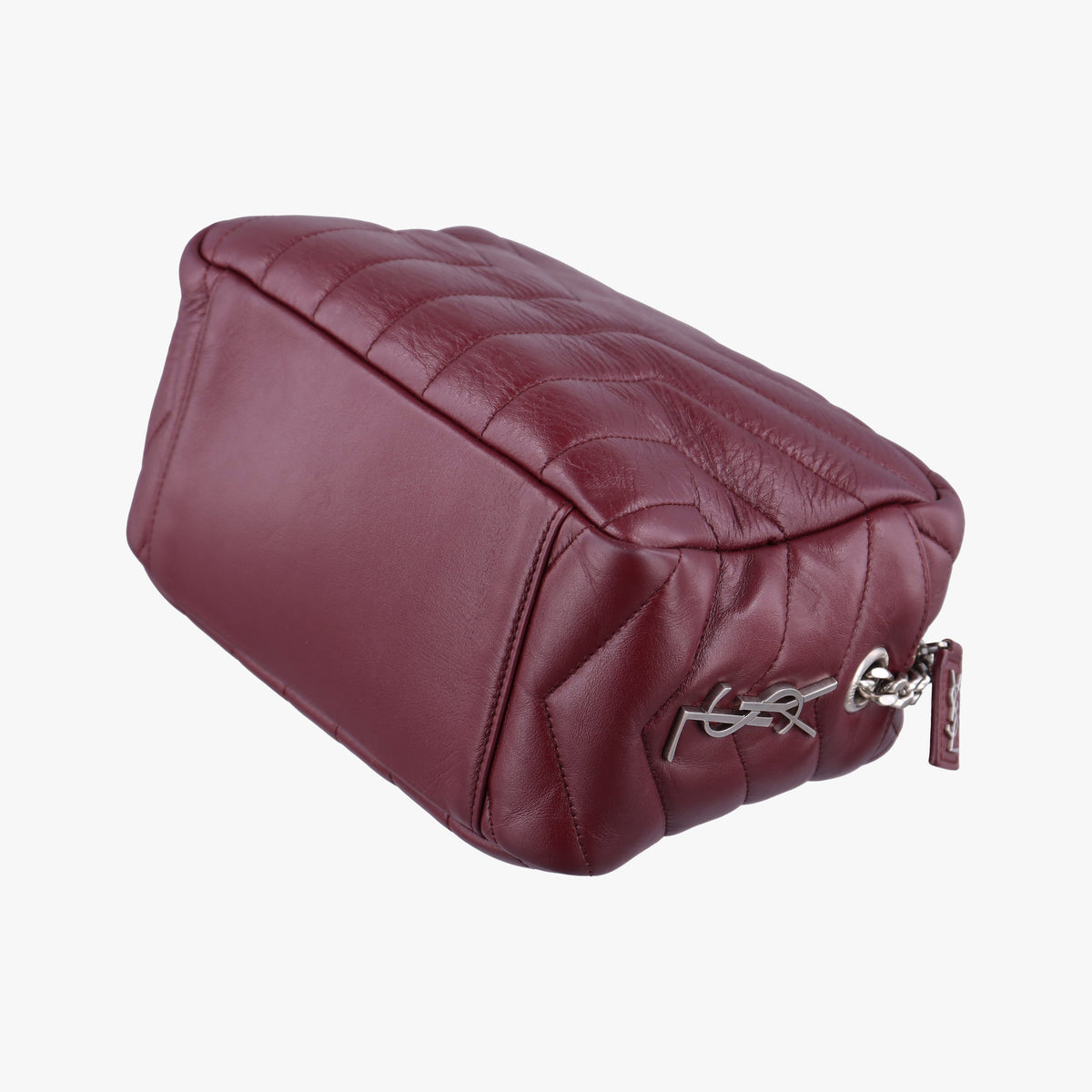 Pre-owned Yves Saint Laurent LOULOU bowling Burgundy Leather 454317 shoulderbag | stylenewstar
