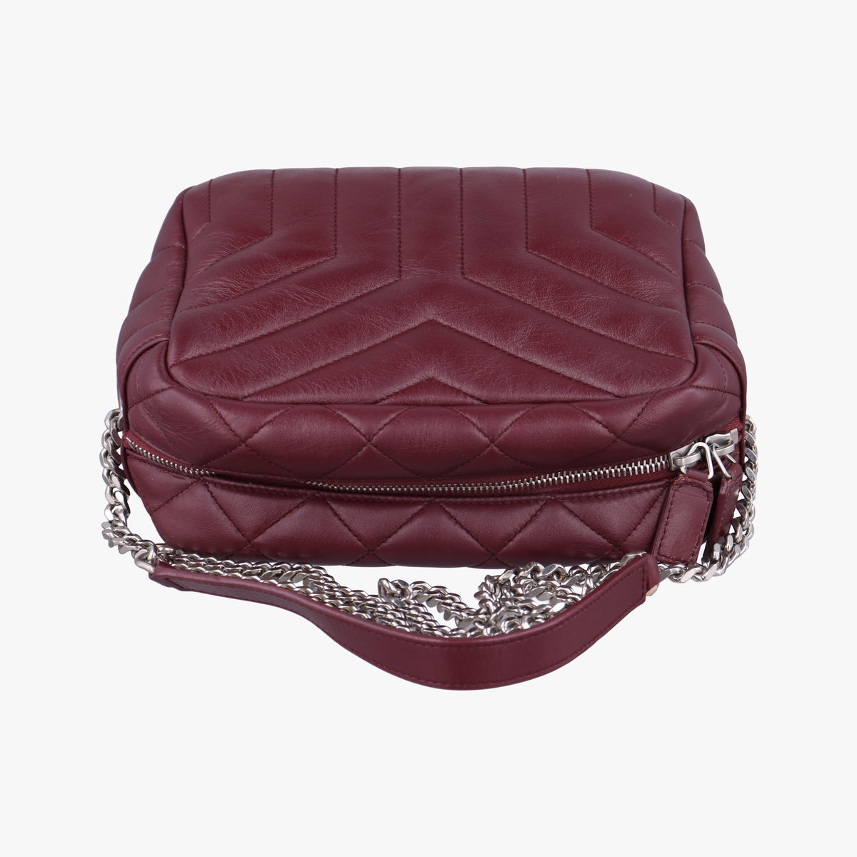 Pre-owned Yves Saint Laurent LOULOU bowling Burgundy Leather 454317 shoulderbag | stylenewstar