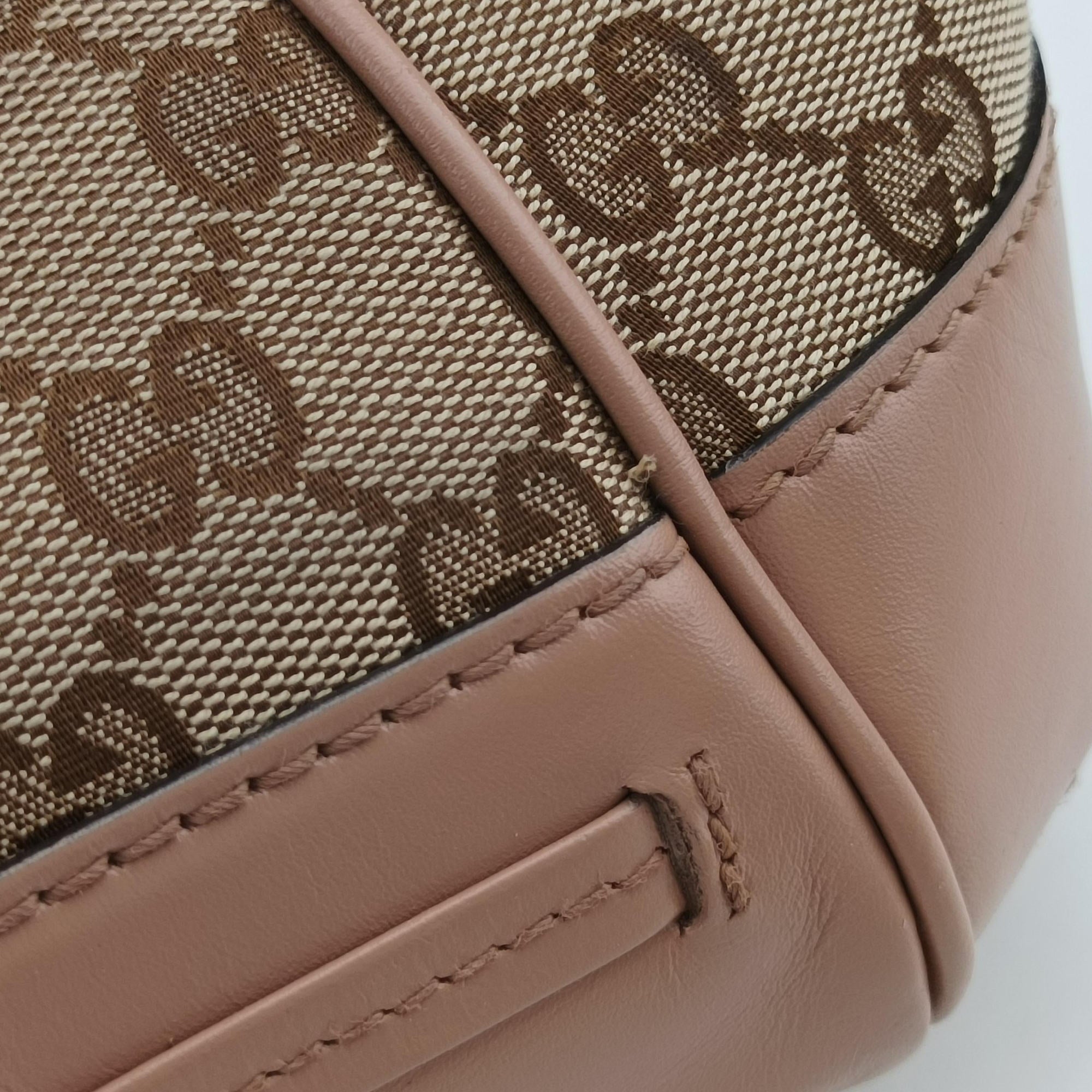 Mayfair Bow Tote Beige×pink Canvas×Leather 269894 G014882391メイフェア ボウ トート ベージュx ピンク キャンバス×レザー 269894 G014882391