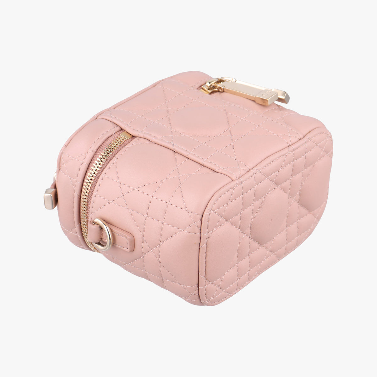 Lady Dior micro vanity Pink lambskin Lot number unknownレディディオール マイクロ ヴァニティ ピンク ラムスキン 製番不明