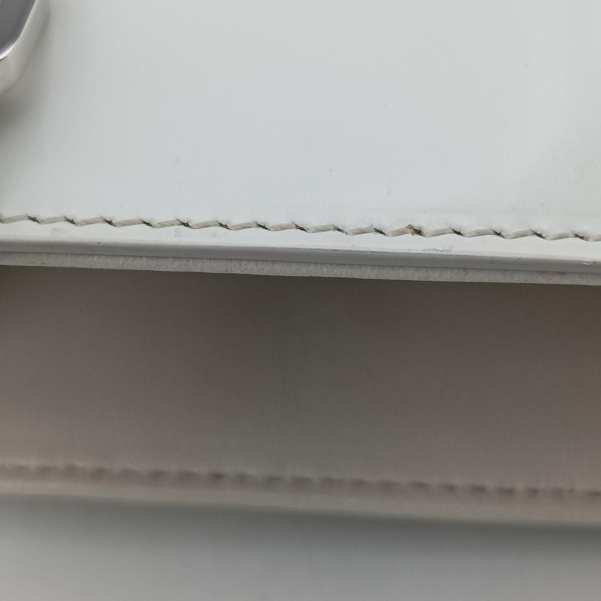 Mirror Tote White Leather 1BA331 31/Aミラートート ホワイト レザー 1BA331 31/A