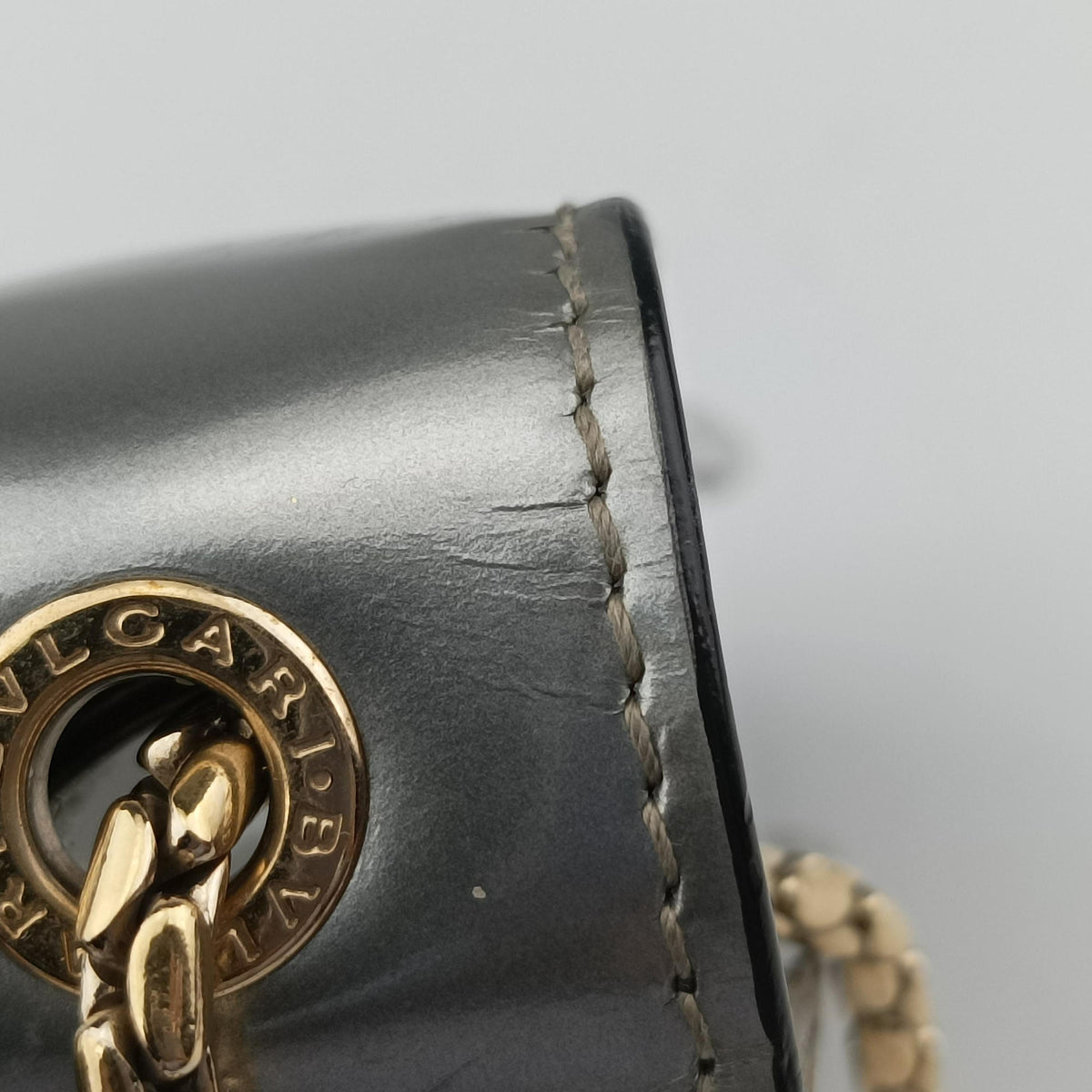 Pre-owned Bvlgari SERPENTI FOREVER Silver Patent Leather shoulderbag | stylenewstar