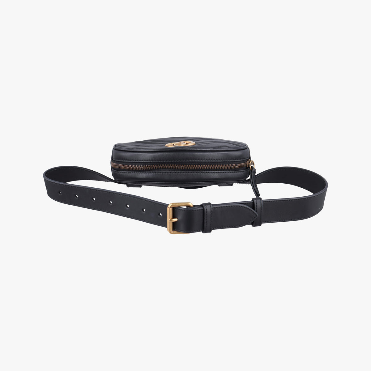 Vintage Gucci GG Marmont Black Leather 476434 bum bag/waist bag | stylenewstar