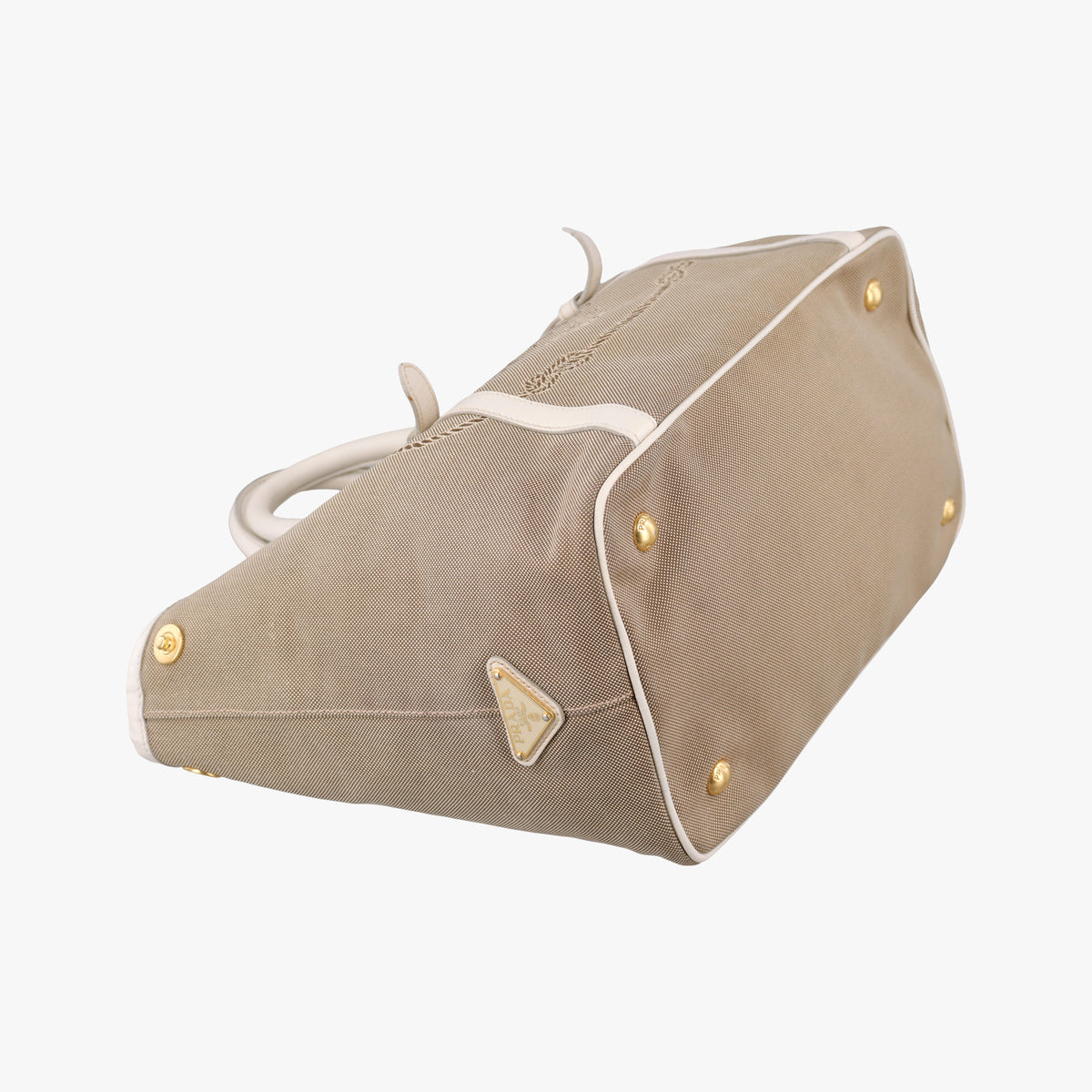 Canapa Logo khaki×White Canvas×Leather BN2832 194/Aカナパ ロゴ リボン カーキ×ホワイト キャンバス×レザー BN2832 194/A