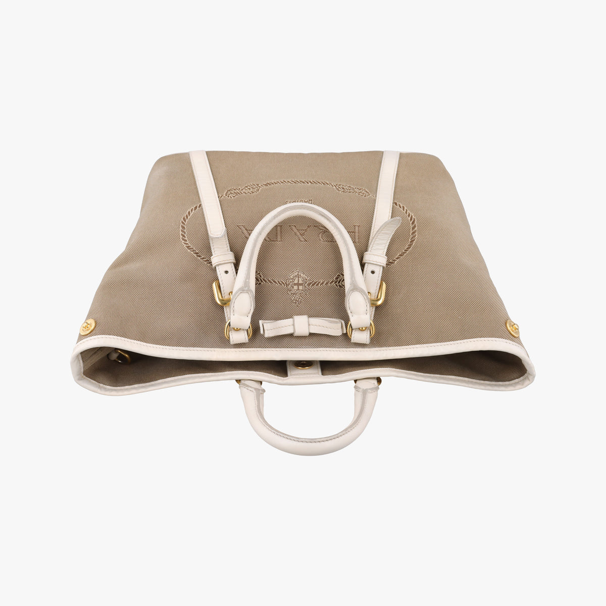 Canapa Logo khaki×White Canvas×Leather BN2832 194/Aカナパ ロゴ リボン カーキ×ホワイト キャンバス×レザー BN2832 194/A