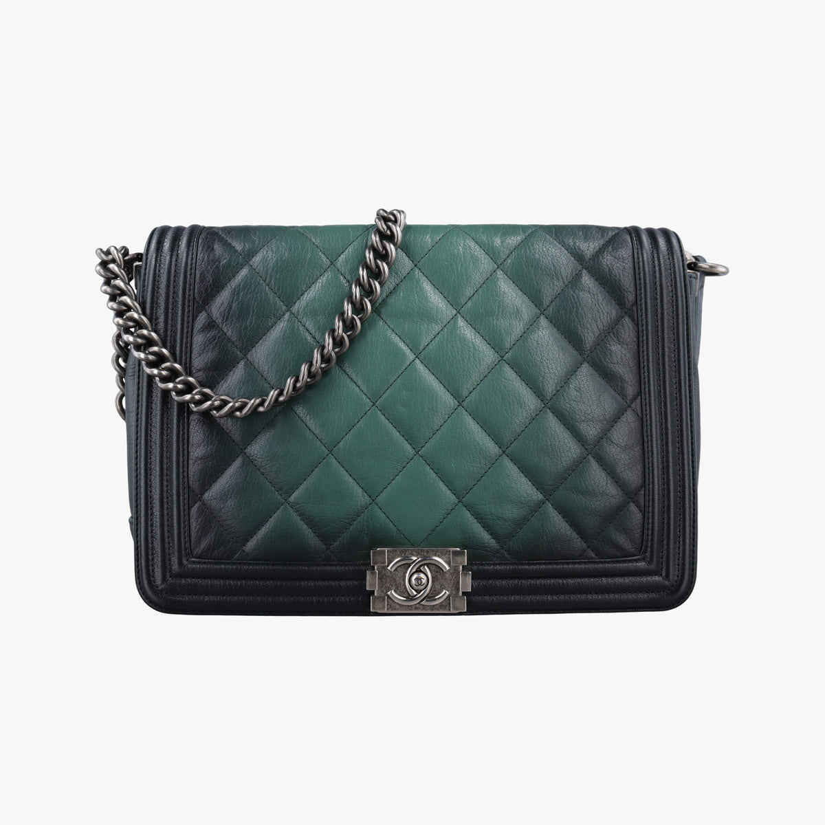 BOY CHANEL Black × Green Leather A92005 18578507ボーイシャネル ブラック × グリーン レザー A92005 18578507