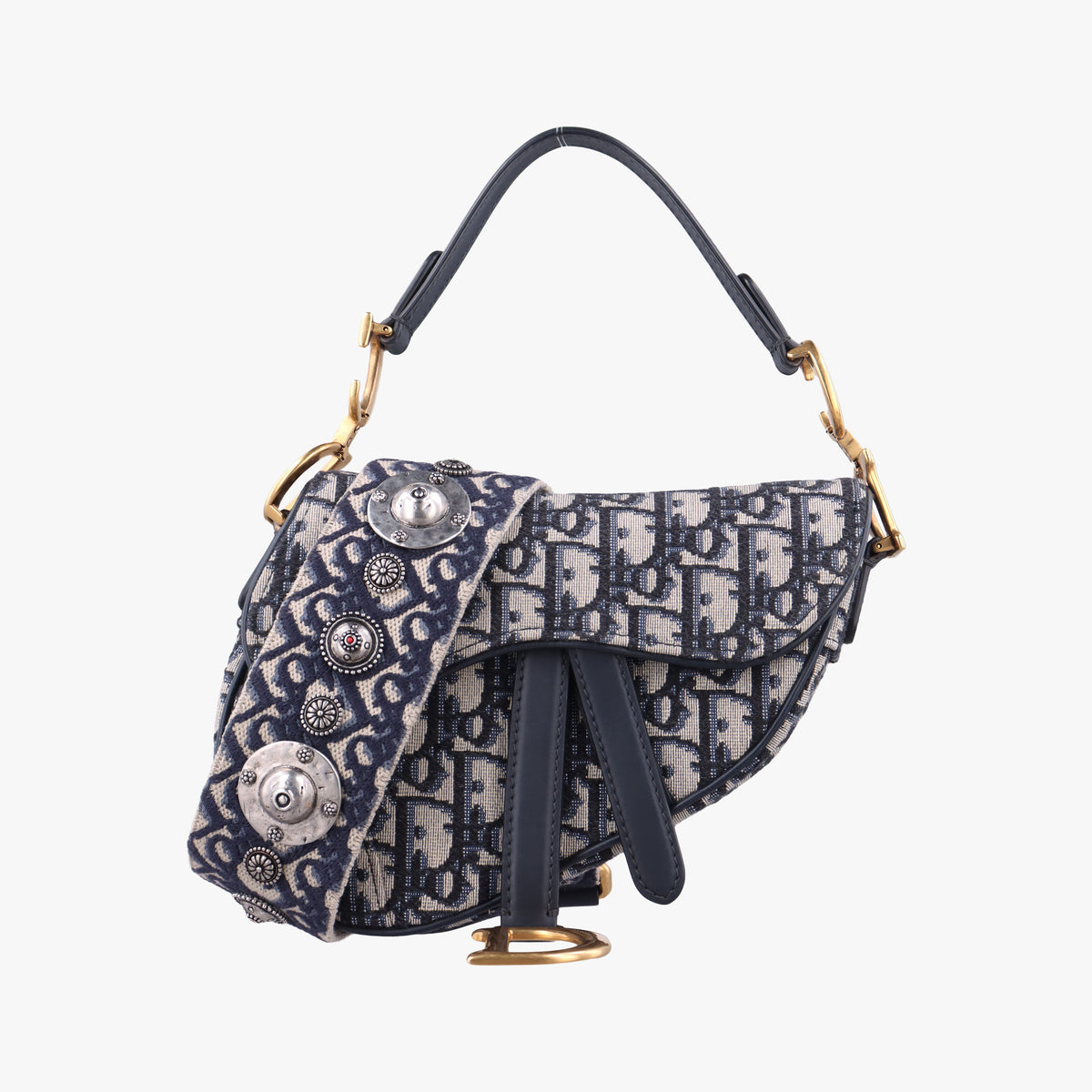 Saddle Navy×grey Jacquard × Leather 05-RU-0169 IC Chipサドル ネイビー×グレー ジャガード×レザー 05-RU-0169 ICチップ