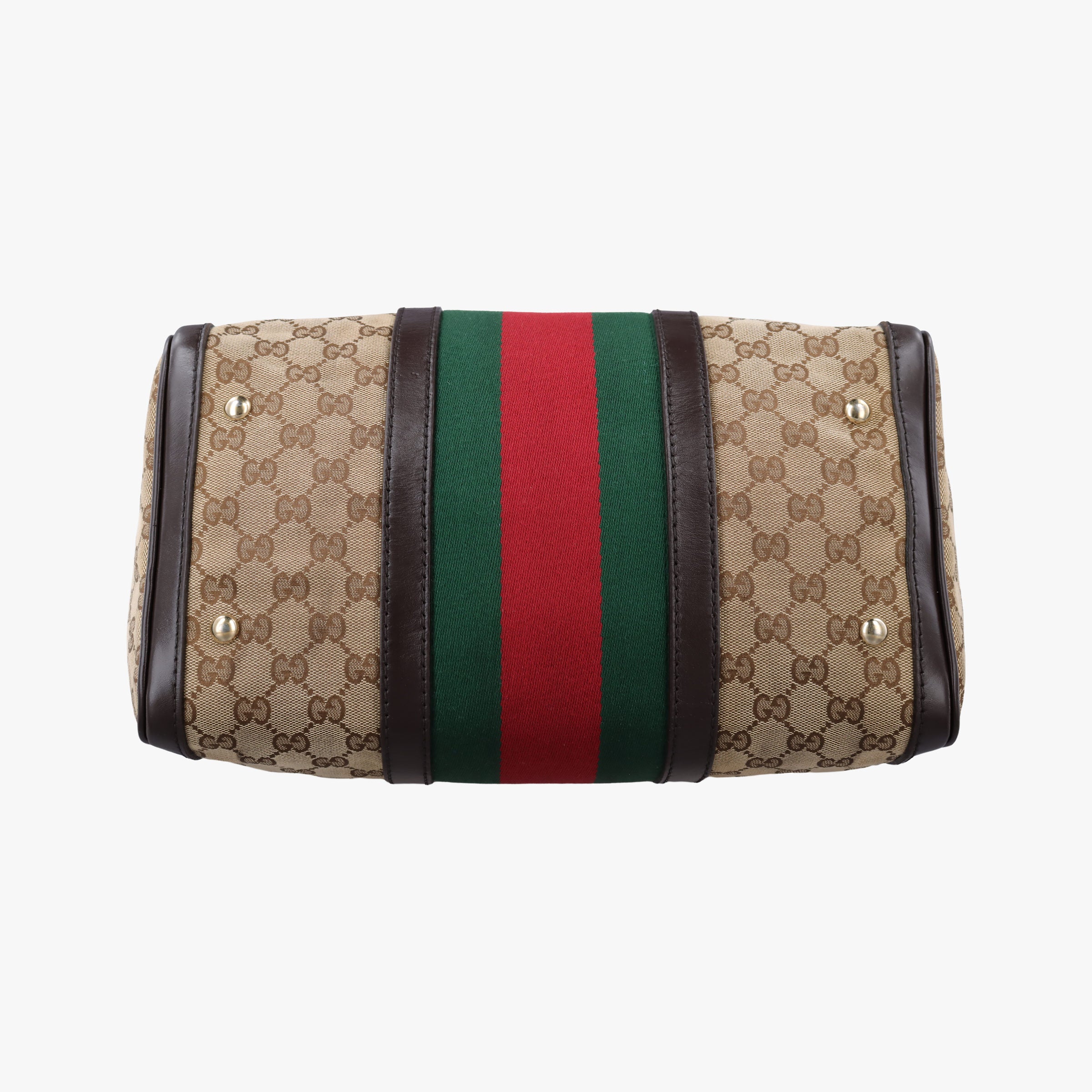 Sherry Line Beige×green×red Canvas×Leather 247205 I013408810シェリーライン ベージュ×グリーン×レッド キャンバス×レザー 247205 I013408810