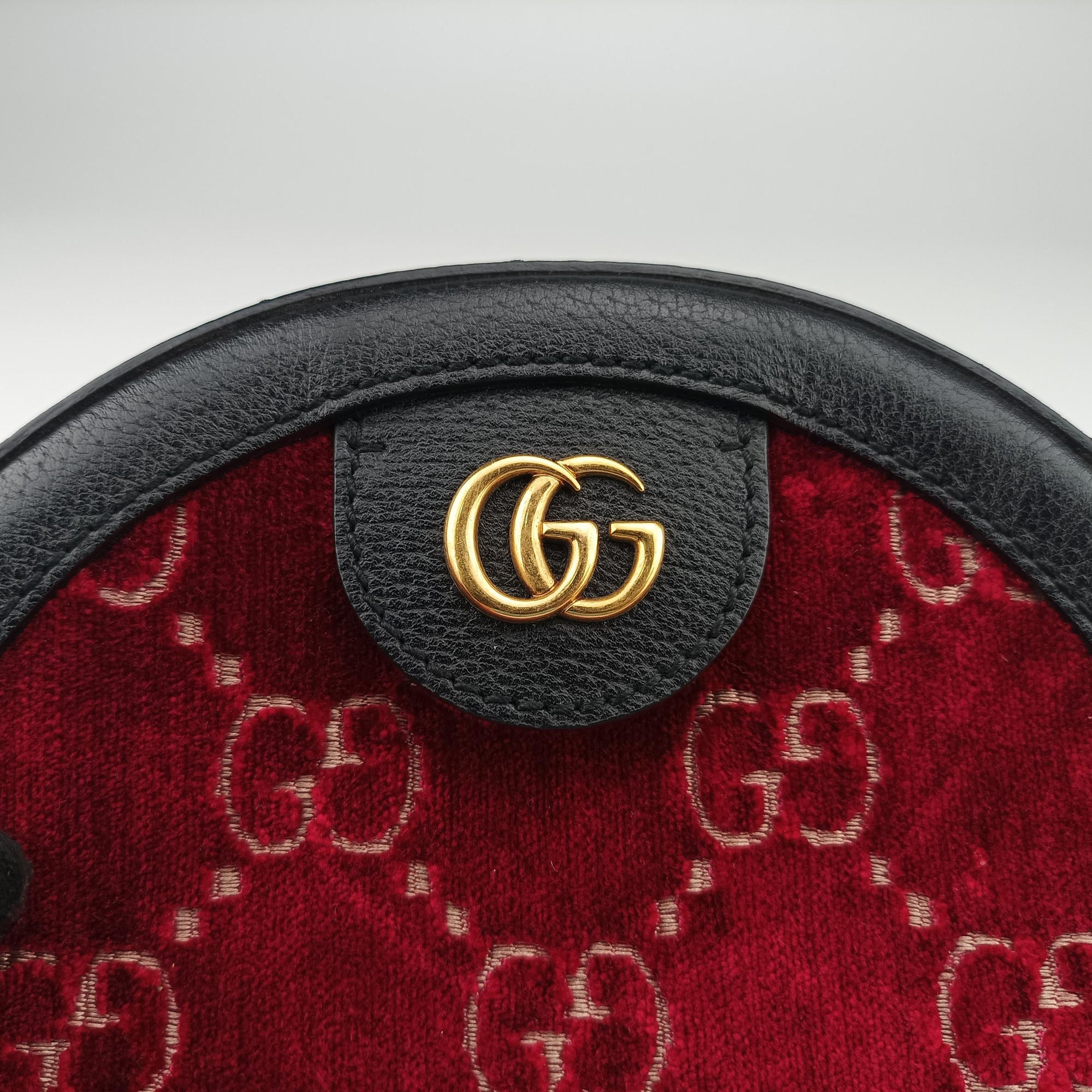 Ophidia Red×black Velour×leather 574978 F028750126オフィディア レッド×ブラック ベロア×レザー 574978 F028750126