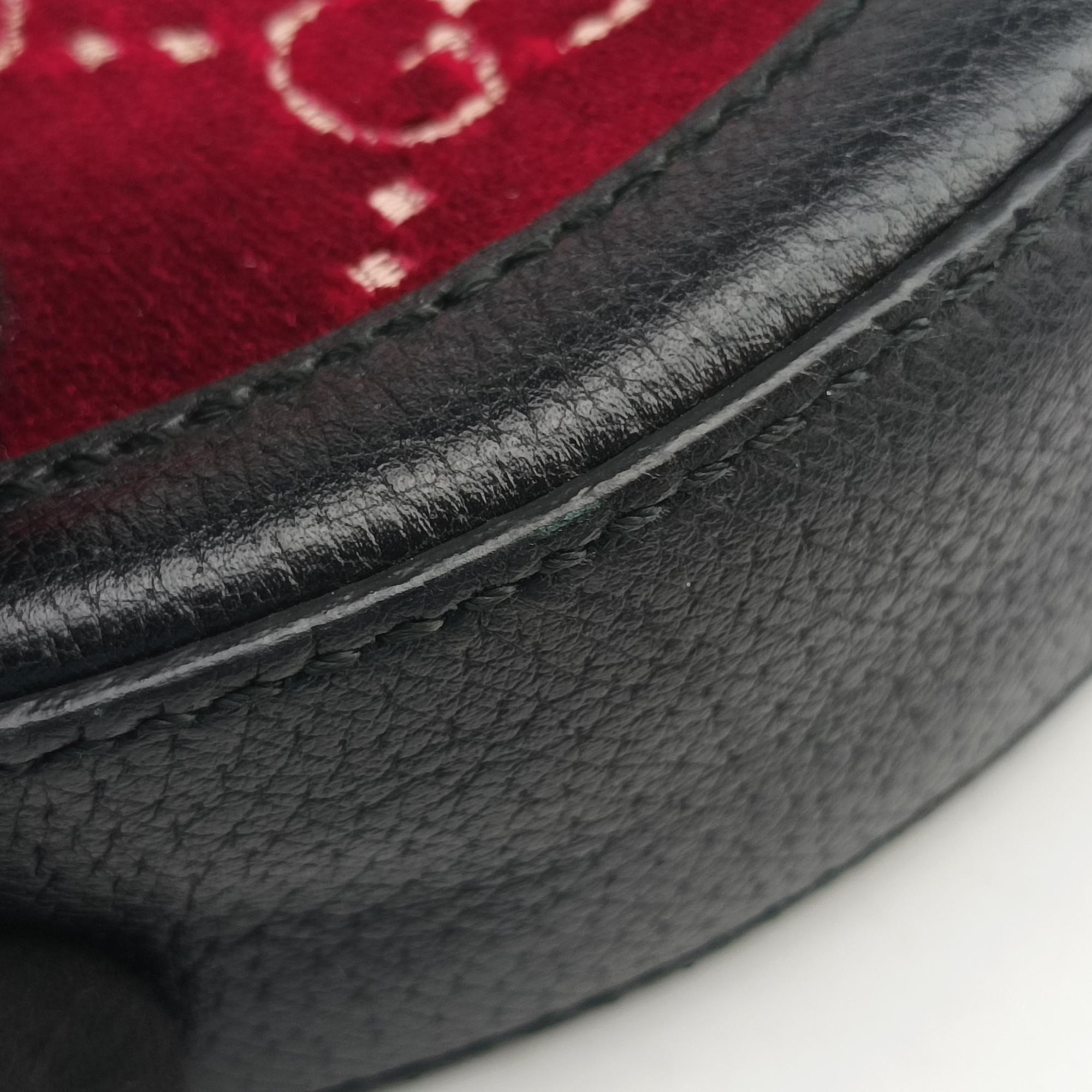 Ophidia Red×black Velour×leather 574978 F028750126オフィディア レッド×ブラック ベロア×レザー 574978 F028750126