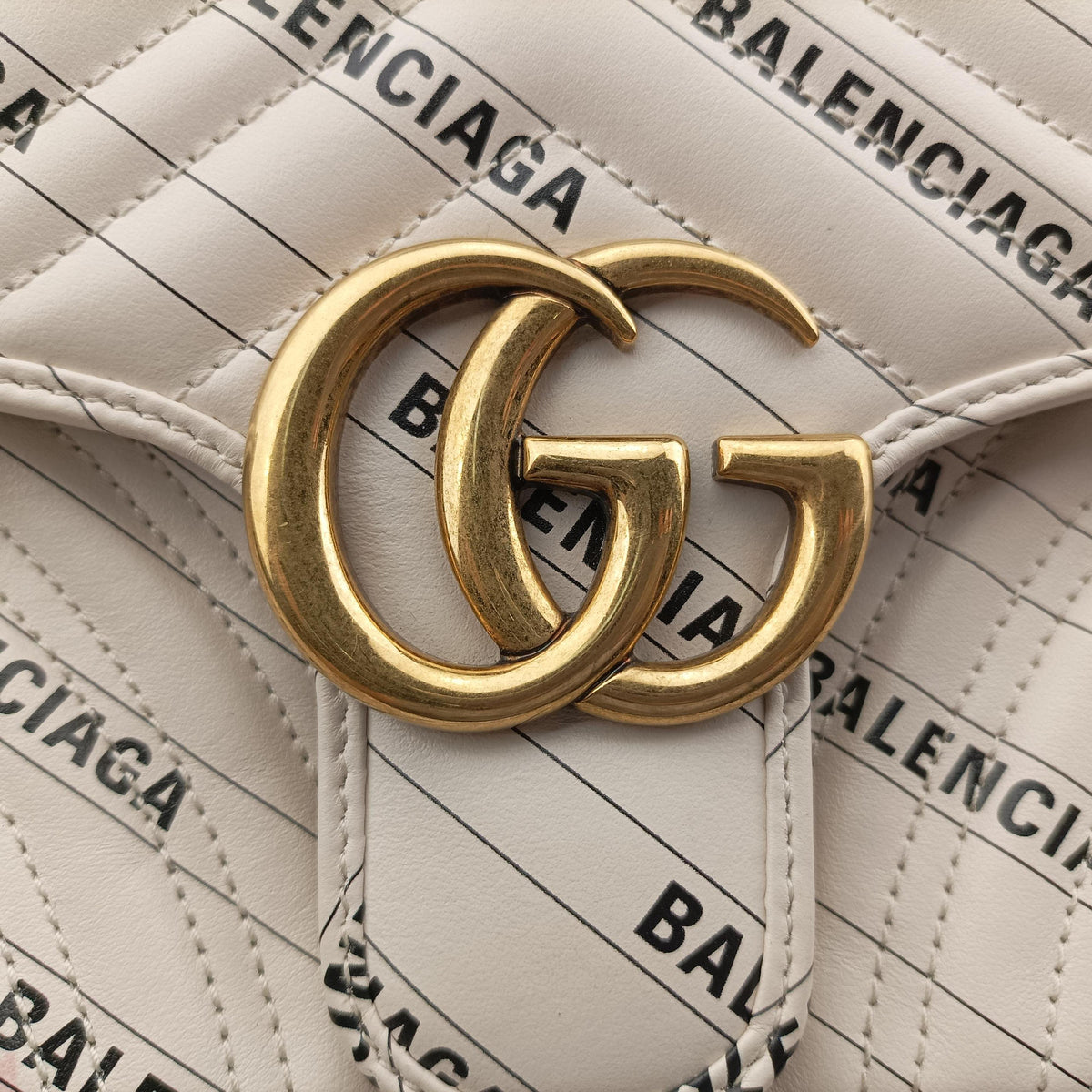 The Hacker Project GG Marmont White Leather 443497 F036522324ザ・ハッカー プロジェクト GGマーモント ホワイト レザー 443497 F036522324