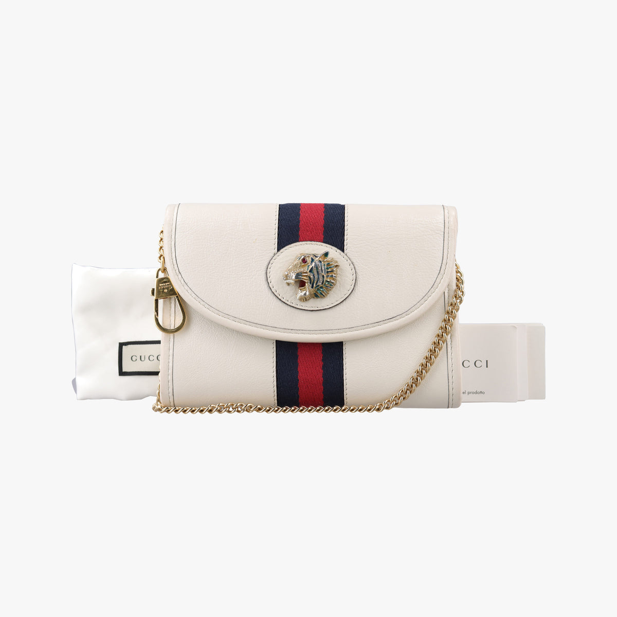 Pre-owned Gucci Rajah White Leather 573797 shoulderbag | stylenewstar