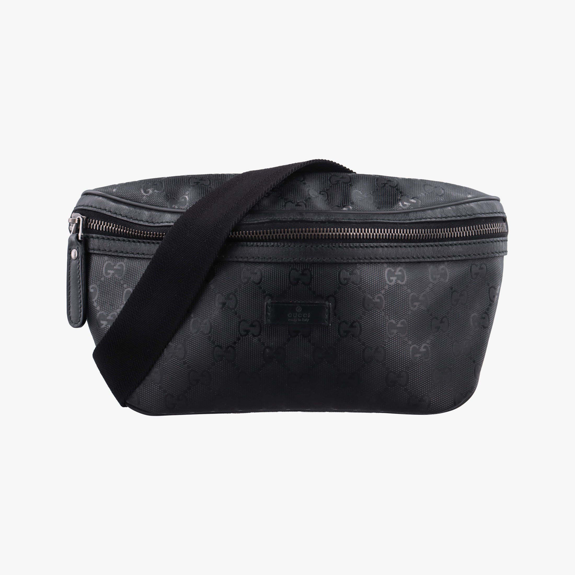 Pre-owned Gucci GG Supreme Black PVC coated canvas 233269 bum bag/waist bag | stylenewstar