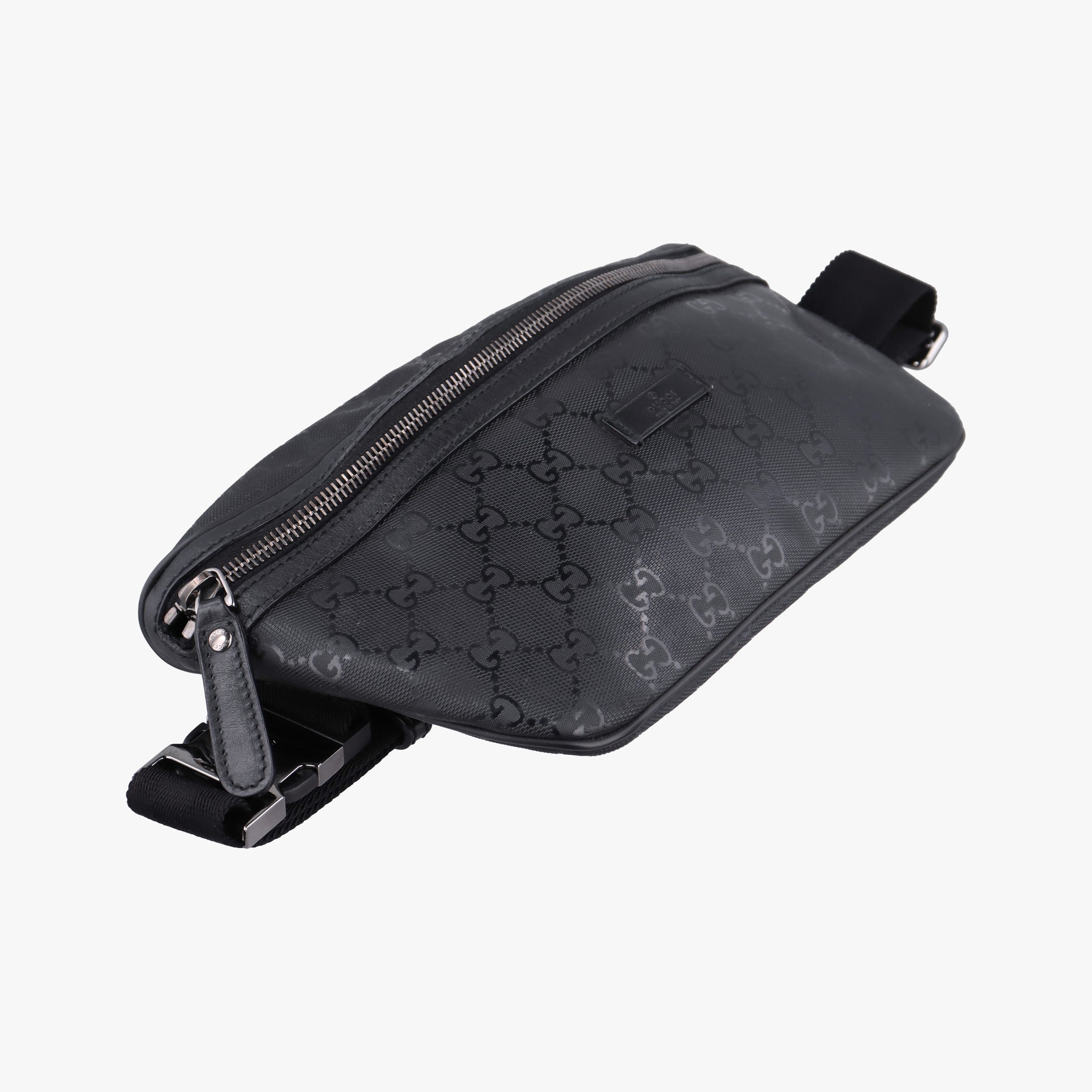 Pre-owned Gucci GG Supreme Black PVC coated canvas 233269 bum bag/waist bag | stylenewstar