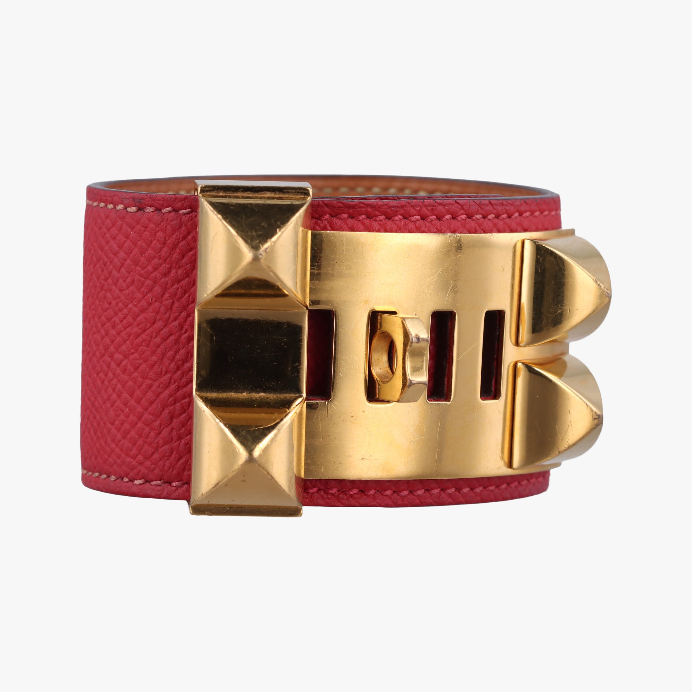 Collier de chien Red×golden Leather × GP S ▢R SIコリエ ド シアン レッド×ゴールド レザー×GP S ▢R SI