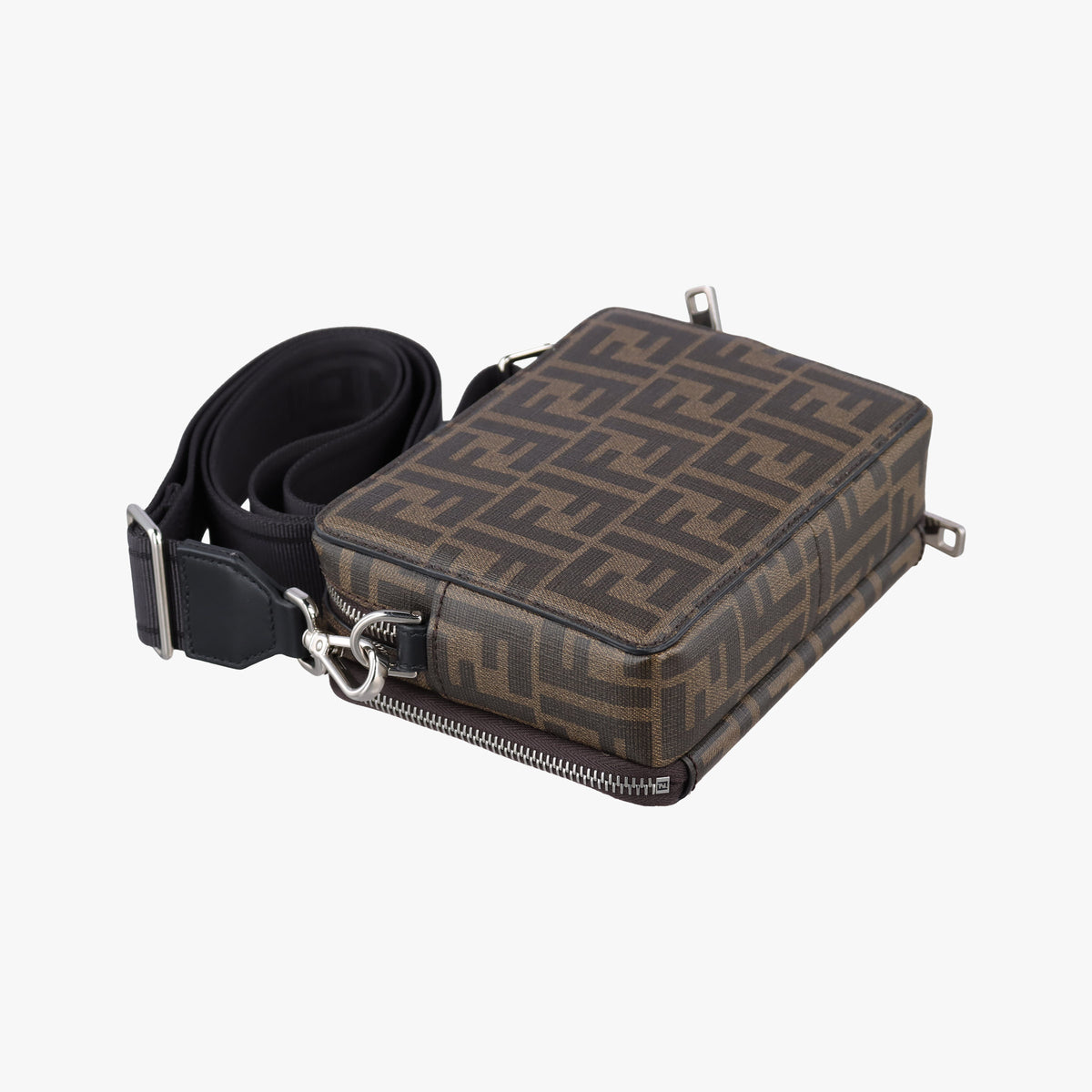 Pre-owned Fendi Pokemon collaboration Dragonite Organizer Cam FF Brown canvas 7M0357 shoulderbag | stylenewstar