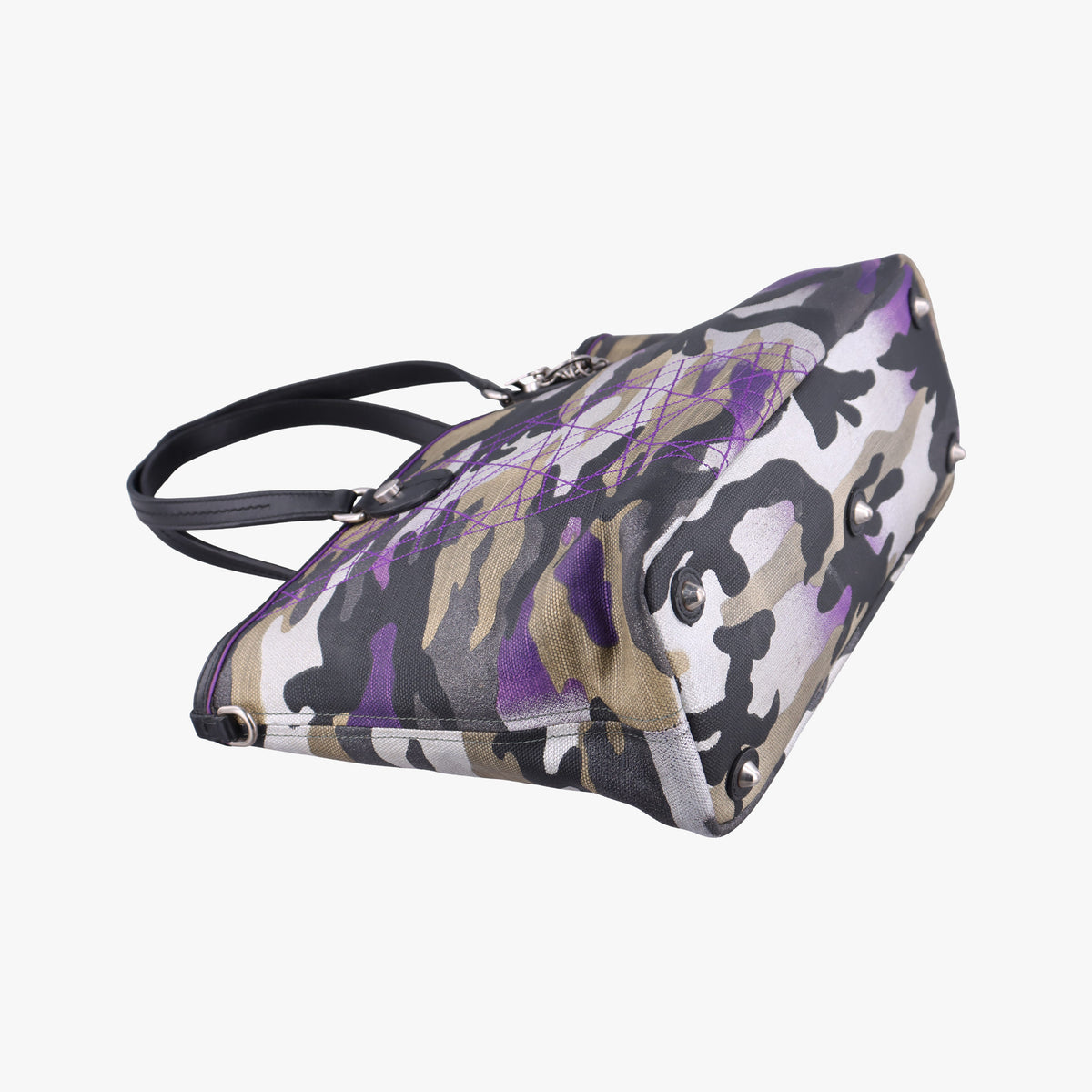 Pre-owned Christian Dior Camouflage Print Bowler Multicolour canvas shoulderbag | stylenewstar