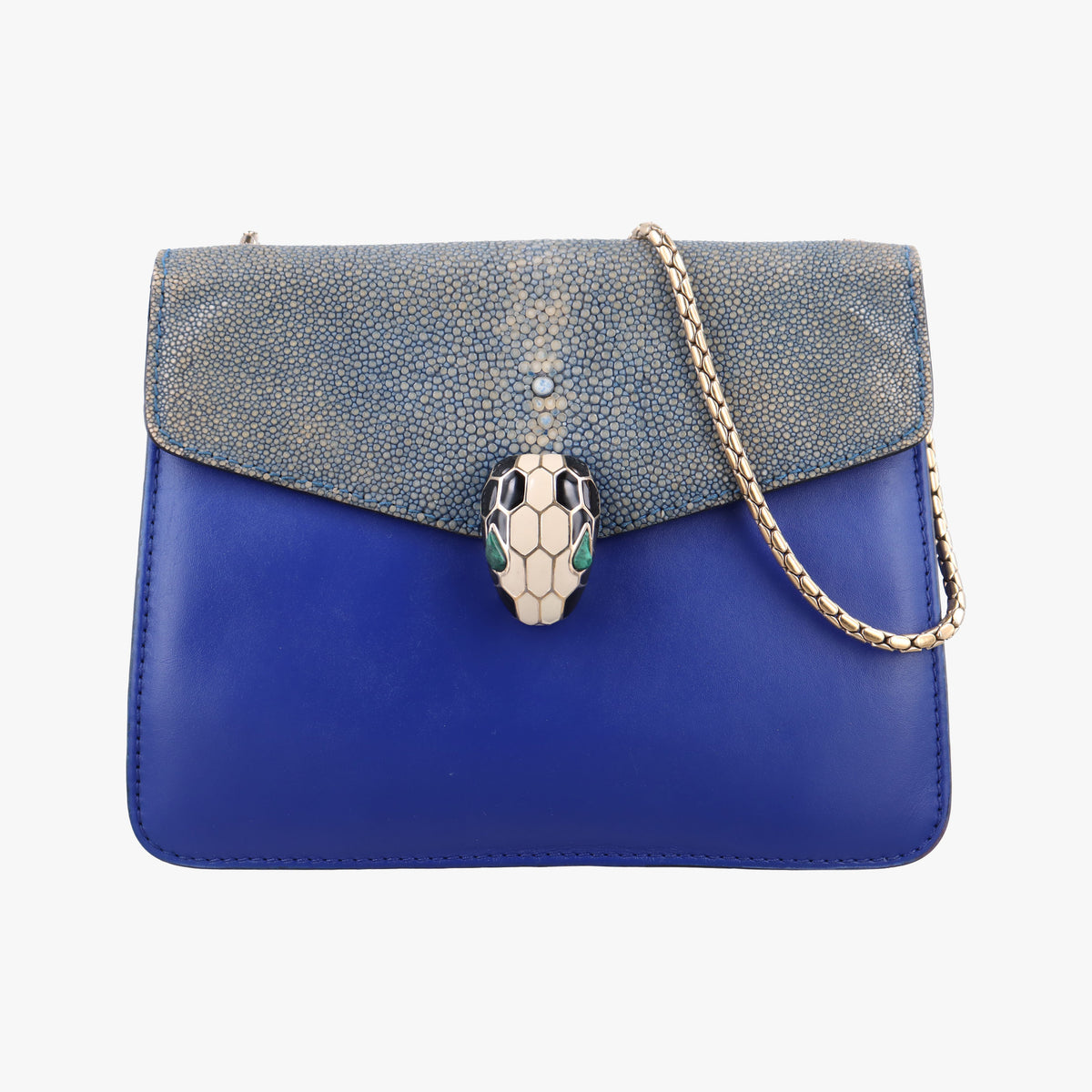 Serpenti Blue Galuchat Skin×Leather LA.L13.37036セルペンティ ブルー ガルーシャスキン×レザー LA.L13.37036