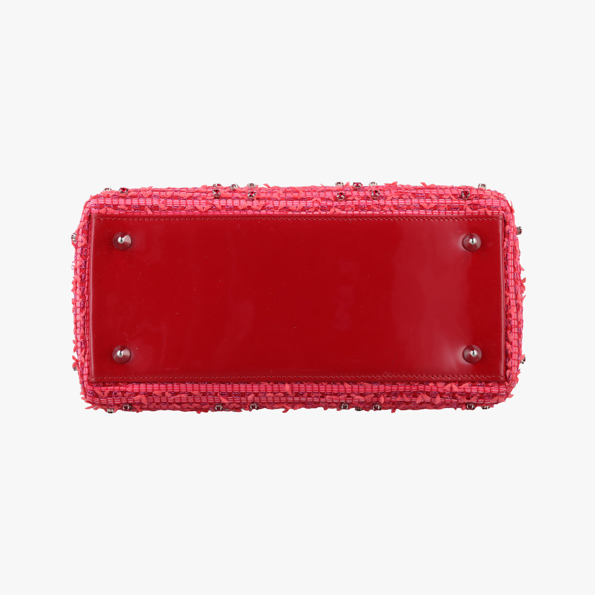 Lady Dior Heart Crystal Cannage Fringe Red×Multicolour Tweed×Enamel 11-MA-1102レディ ディオール ハート クリスタル カナージュ フリンジ レッド×マルチカラー ツイード×エナメル 11-MA-1102