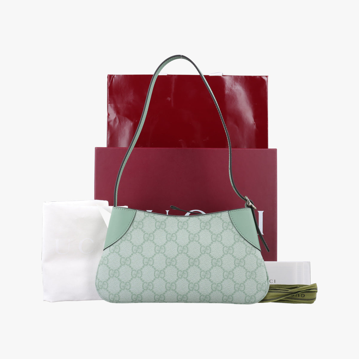 GG Emblem Green GG Coated Canvas×Leather 820696 GGエンブレム グリーン GGコーテッドキャンバス ×レザー 820696