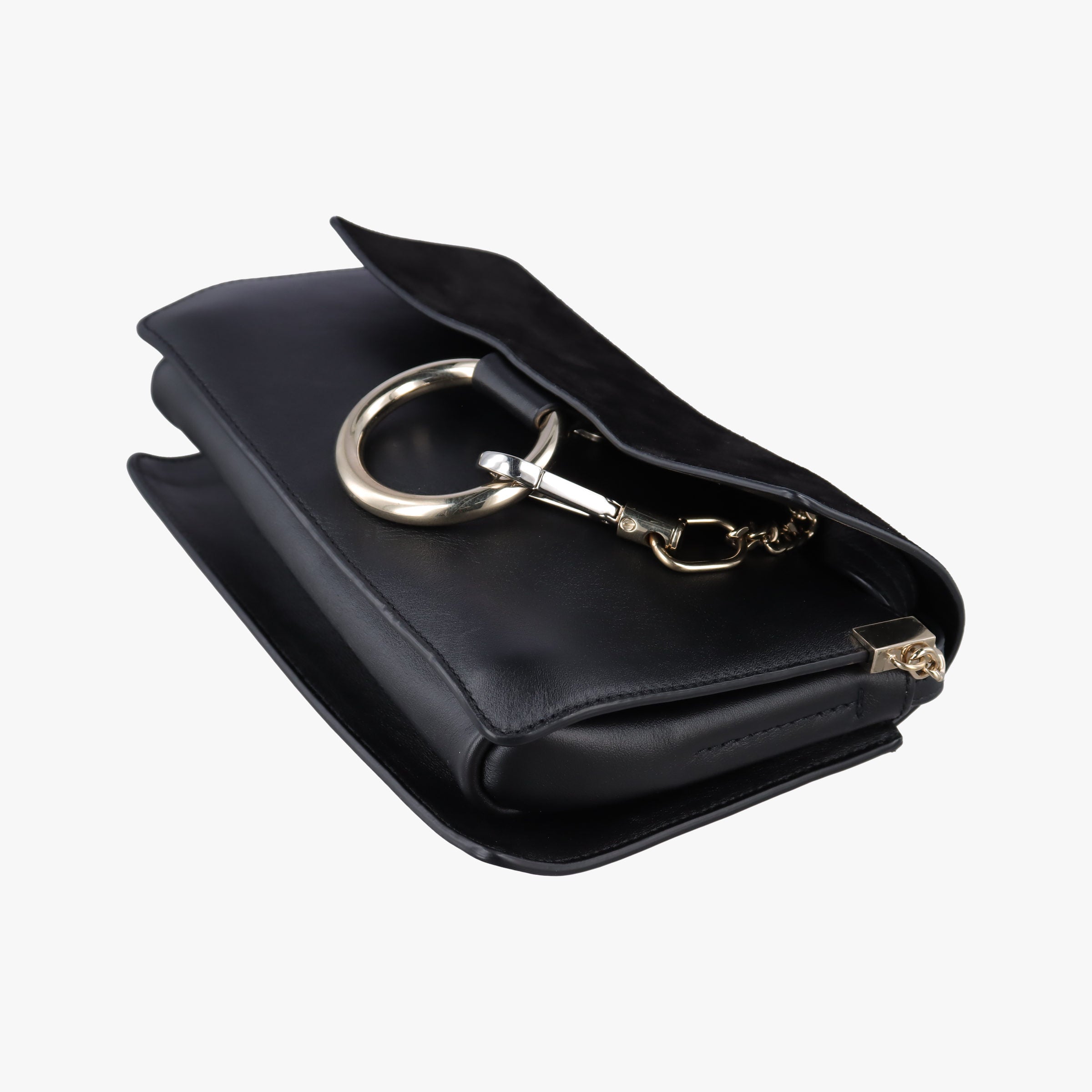 Pre-owned Chloe FAYE Black Leather × suede shoulderbag | stylenewstar