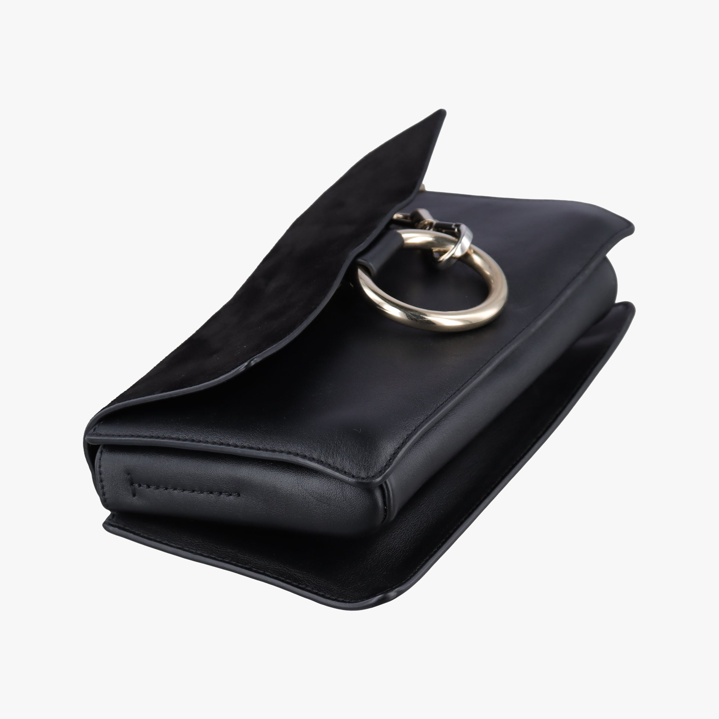 Pre-owned Chloe FAYE Black Leather × suede shoulderbag | stylenewstar