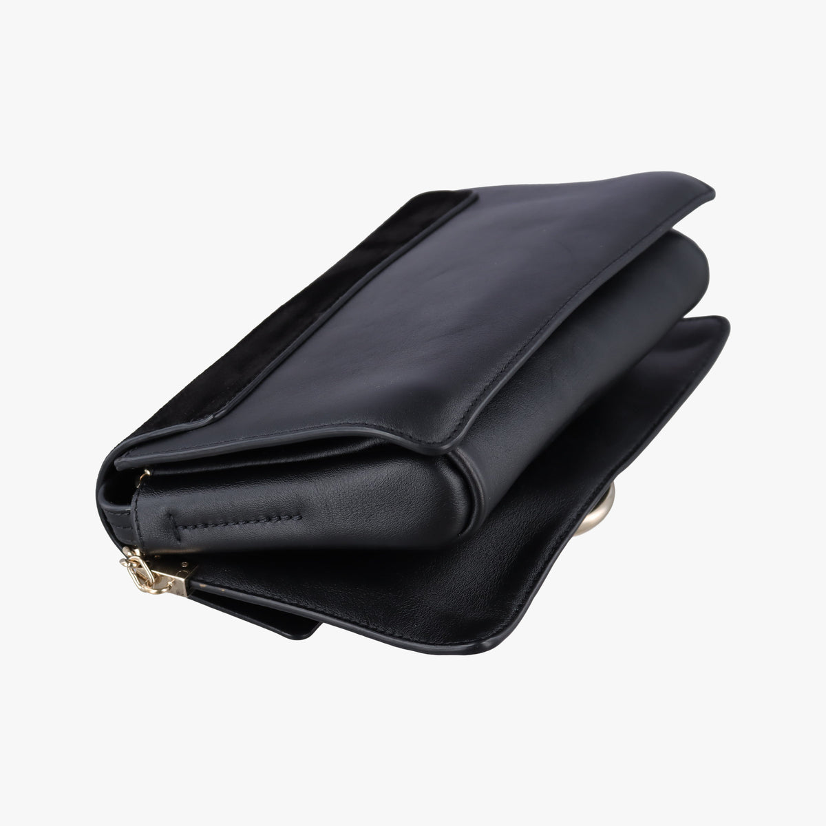 Pre-owned Chloe FAYE Black Leather × suede shoulderbag | stylenewstar